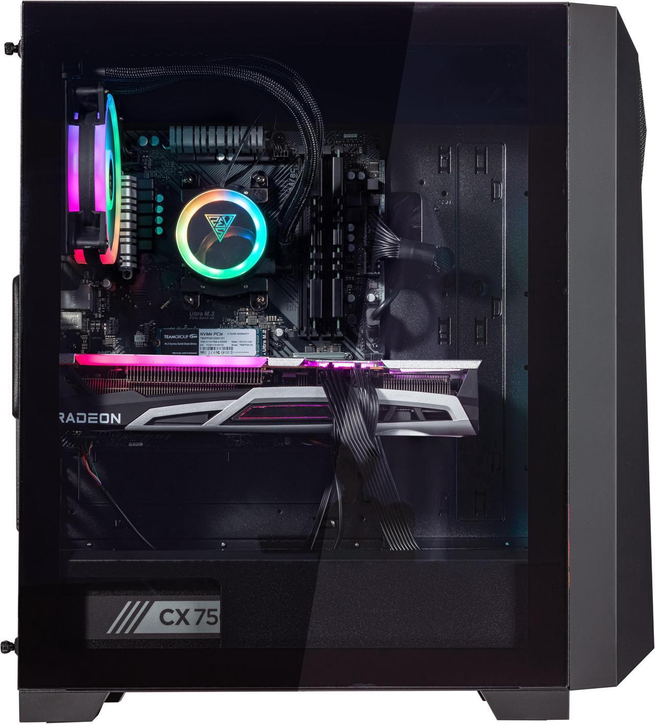 Alt view image 5 of 7 - Velztorm Pilum CTO Powerful Gaming Desktop PC Liquid-Cooled (AMD Ryzen 7 3700X 8-Core, 128GB DDR4, 4TB PCIe SSD + 6TB HDD (3.5), Radeon X 6900 XT 16GB, 120mm AIO, RGB Fans, 750W WiFi-N, Win10P)