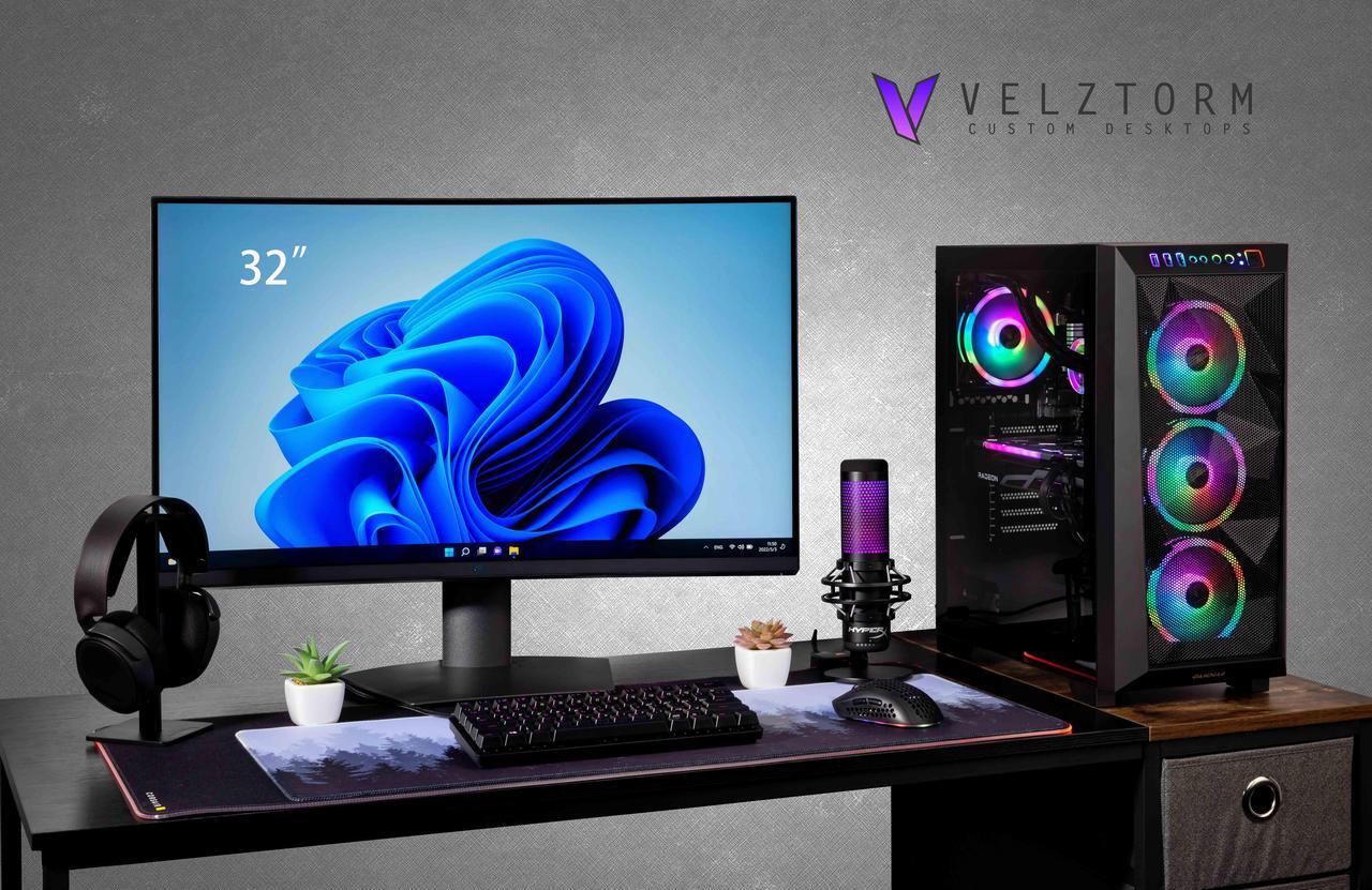 Alt view image 2 of 7 - Velztorm Pilum CTO Powerful Gaming Desktop PC Liquid-Cooled (AMD Ryzen 7 3700X 8-Core, 128GB DDR4, 4TB PCIe SSD + 6TB HDD (3.5), Radeon X 6900 XT 16GB, 120mm AIO, RGB Fans, 750W WiFi-N, Win10P)