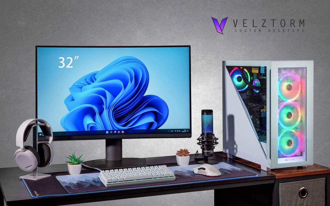 Alt view image 3 of 7 - Velztorm Gladio CTO Powerful Gaming Desktop  PC Liquid-Cooled (AMD Ryzen 9 5900X 12-Core, 128GB DDR4, 2TB PCIe SSD + 6TB HDD (3.5), GeForce RTX 3070 8GB, WRGB Fans, AC WiFi,  BT, Win 10 Pro)