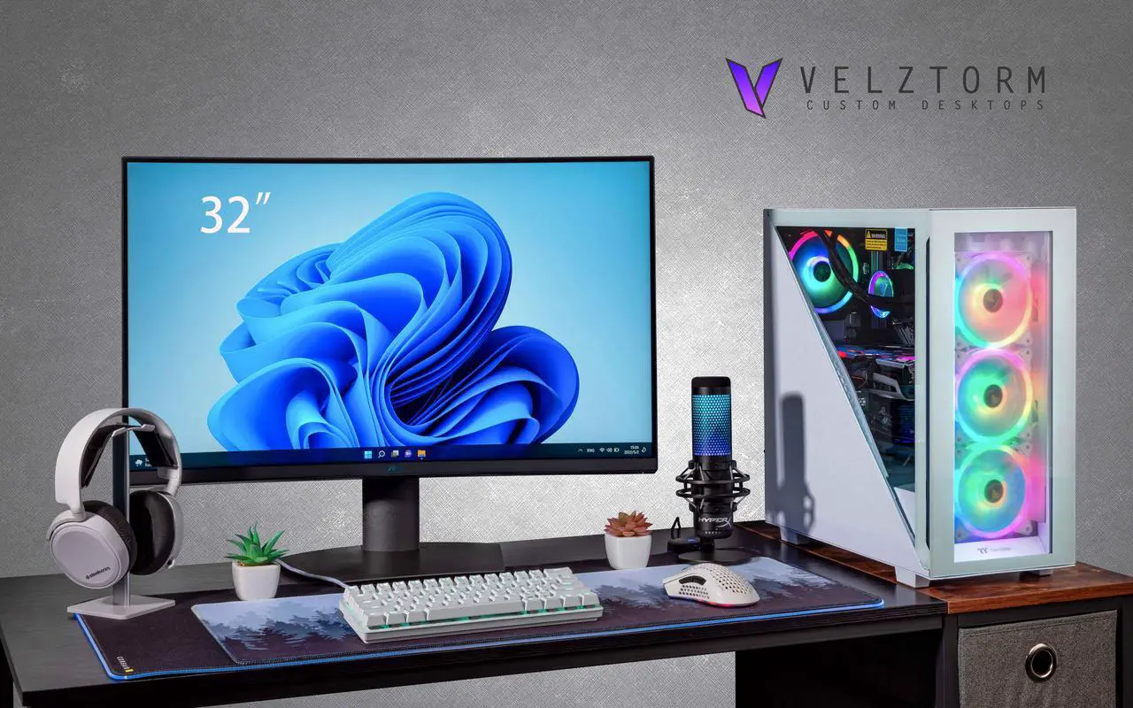 Alt view image 3 of 7 - Velztorm Gladio Custom Built Powerful Gaming Desktop PC White (AMD Ryzen 9 5900X 12-Core, 16GB RAM, 1TB PCIe SSD + 1TB HDD (3.5), Radeon RX 6900 XT, Wifi, Bluetooth, 2xUSB 3.0, 1xHDMI, Win 10 Home)
