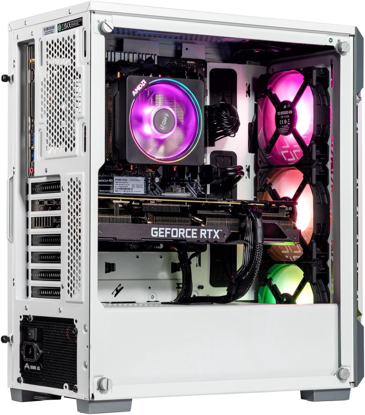Alt view image 4 of 7 - Velztorm White Fultix Custom Built Gaming Desktop PC (AMD Ryzen 5-5500, GeForce GTX 1660 Super, 64GB DDR4, 1TB PCIe SSD, RGB Fans, 750W PSU, WiFi 5, Bluetooth 4.2, RJ-45, HDMI, Win 10 Pro)