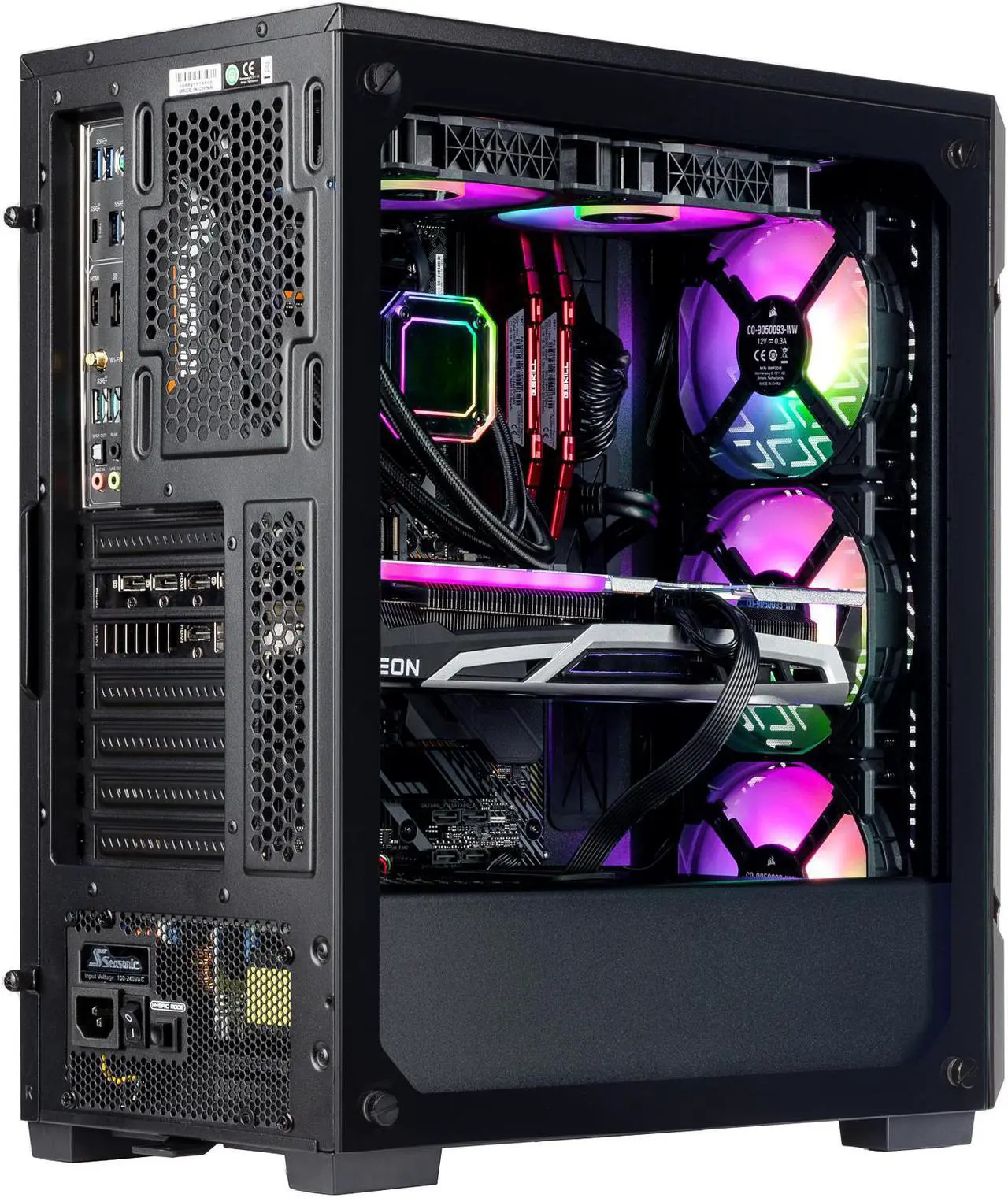 Alt view image 3 of 7 - Velztorm Ferrux Custom Built Gaming Desktop PC (AMD Ryzen 9 - 5900X 12-Core, 128GB RAM, 2TB PCIe SSD + 6TB HDD (3.5), Radeon RX 6900 XT, Wifi, 2xUSB 3.0, 1xHDMI, 1 Display Port (DP), Win 10 Home)