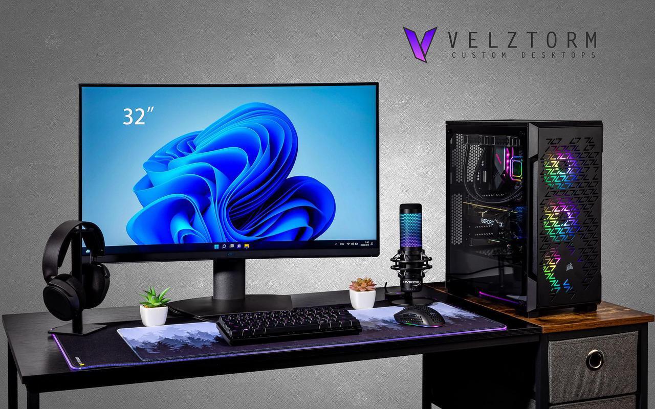 Alt view image 2 of 7 - Velztorm Ferrux CTO Gaming Desktop PC Liquid-Cooled (AMD Ryzen 9-5900X 12-Core, 16GB DDR4, 512GB m.2 SSD + 2TB HDD (3.5), GeForce GTX 1660 Super 4GB, WiFi-N, 240mm AIO, RGB Fans, 750W PSU, Win10H)
