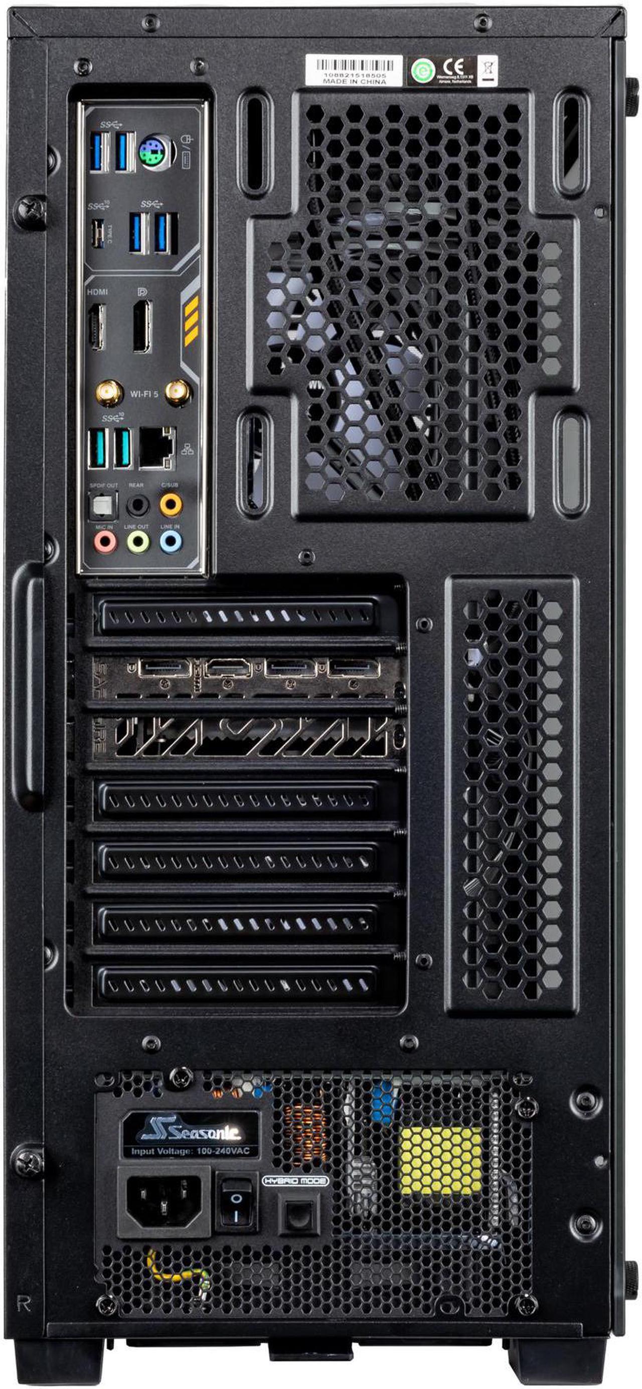 Alt view image 7 of 7 - Velztorm Ferrux CTO Gaming Desktop PC Liquid-Cooled (AMD Ryzen 9-5900X 12-Core, 16GB DDR4, 512GB m.2 SSD + 2TB HDD (3.5), GeForce GTX 1660 Super 4GB, WiFi-N, 240mm AIO, RGB Fans, 750W PSU, Win10H)