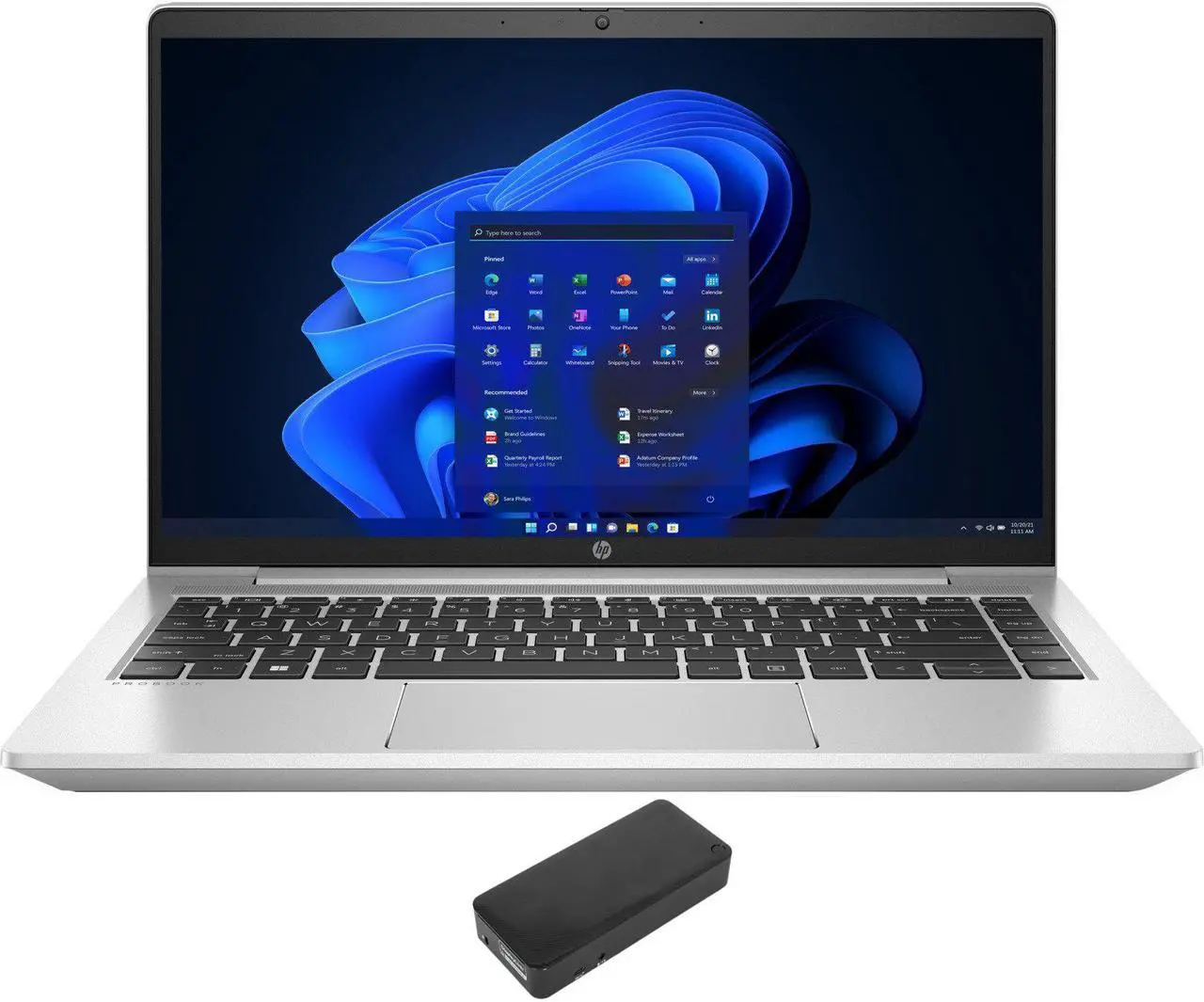 Main image of HP ProBook 445 G9 Home & Business Laptop (AMD Ryzen 5 5625U 6-Core, 14.0" 60Hz Full HD (1920x1080), AMD Radeon, 16GB RAM, 1TB SSD, Backlit KB, Wifi, USB 3.2, HDMI, Win 10 Pro) with DV4K Dock
