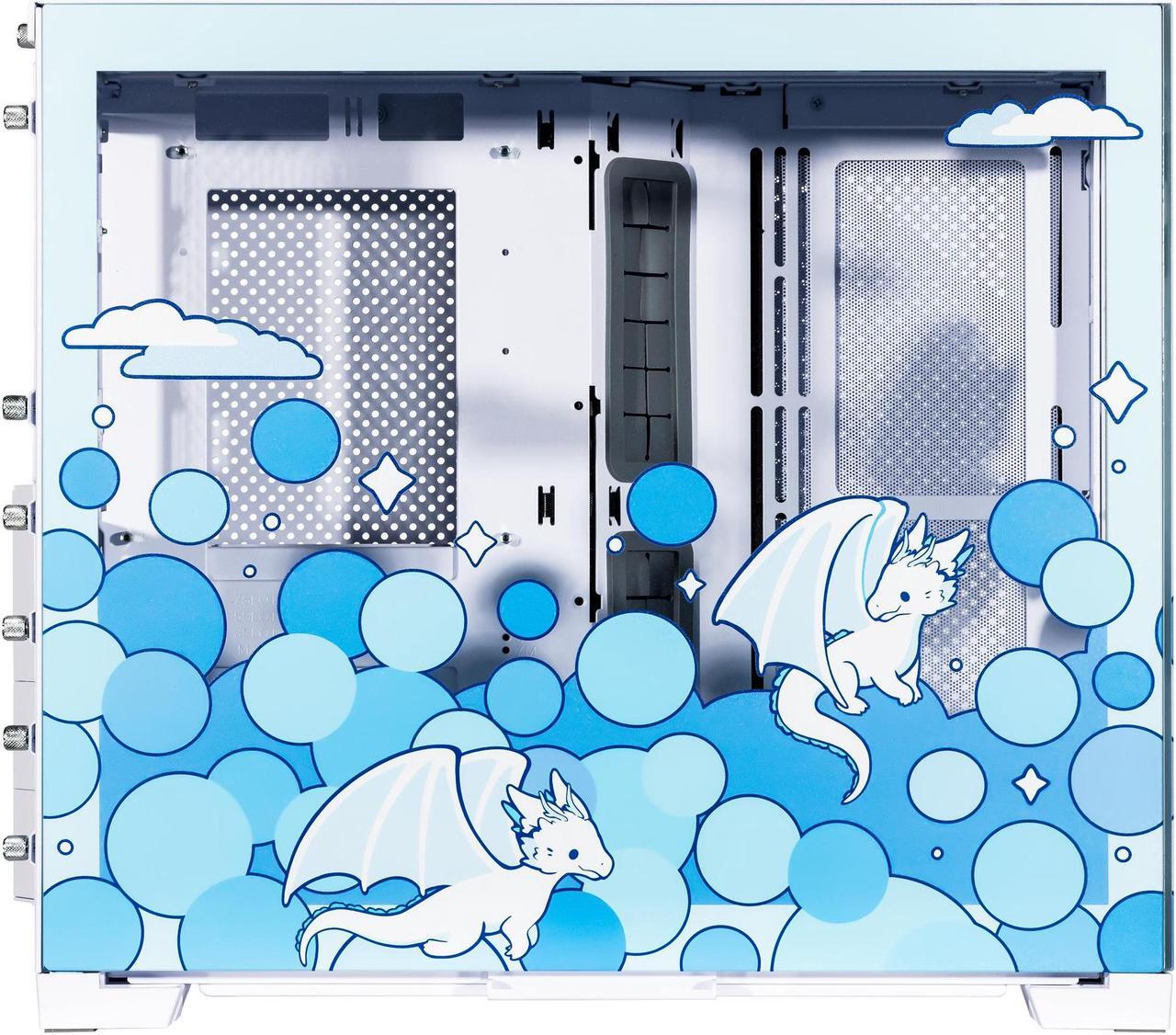 Main image of Velztorm Frosty Dragon Custom Art Aluminum Tempered Glass O11 Dynamic Mini Blue Gaming Computer Case, Supports Mini-ITX, Micro-ATX, and ATX Motherboard Sizes, O11D Mini-S