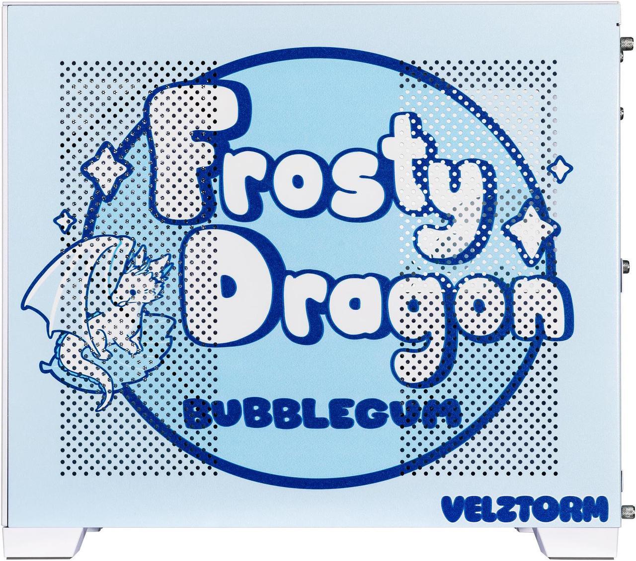 Alt view image 4 of 4 - Velztorm Frosty Dragon Custom Art Aluminum Tempered Glass O11 Dynamic Mini Blue Gaming Computer Case, Supports Mini-ITX, Micro-ATX, and ATX Motherboard Sizes, O11D Mini-S
