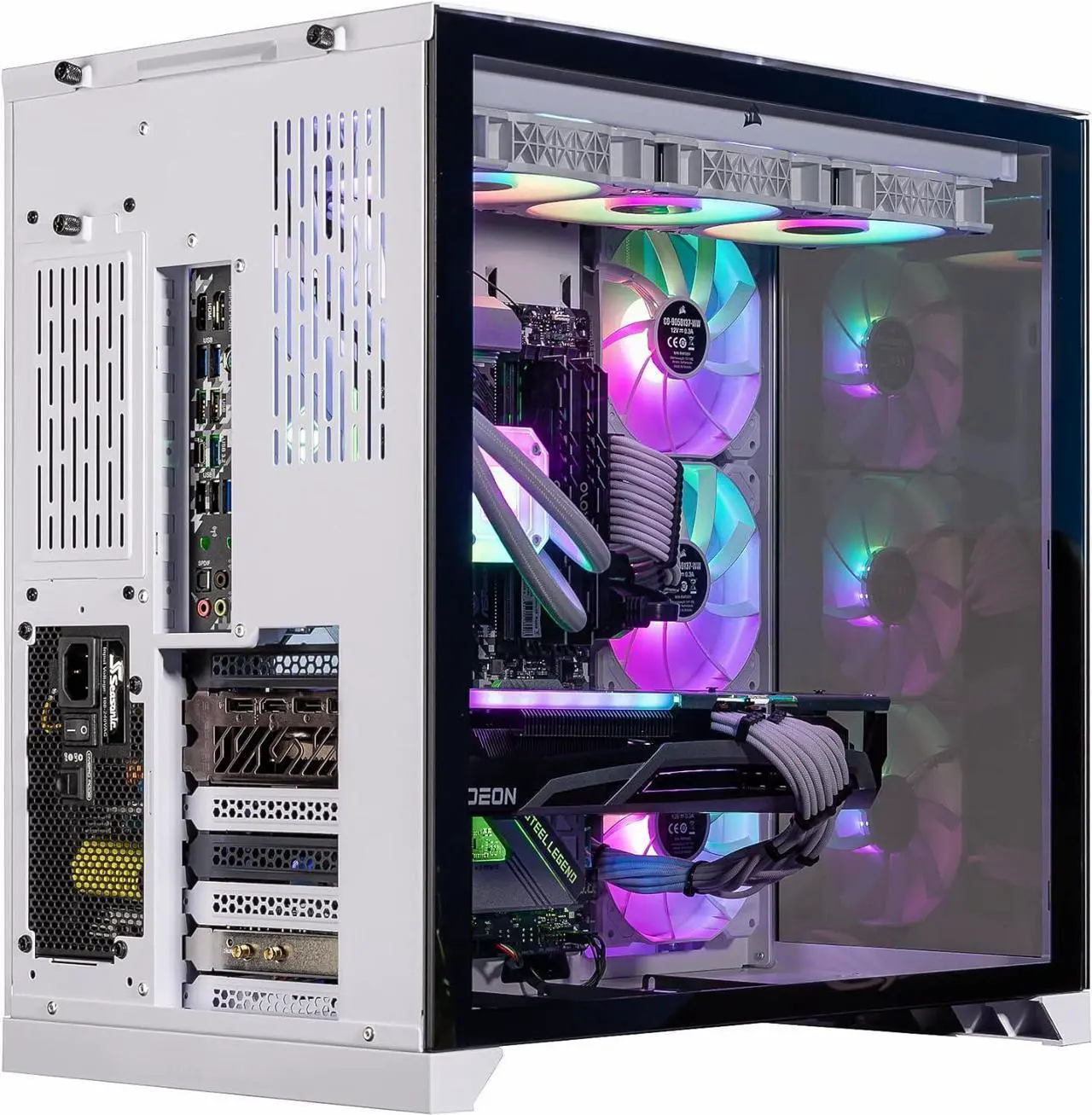Alt view image 4 of 7 - Velztorm Lux CTO Gaming Desktop PC Liquid-Cooled (AMD Ryzen 9-5950X 16-Core, 128GB DDR4, 1TB PCIe SSD+2TB HDD (3.5), Radeon RX 6900 XT 16GB, AC WiFi, 360mm AIO, RGB Fans, 1000W PSU, Win 10 Pro)