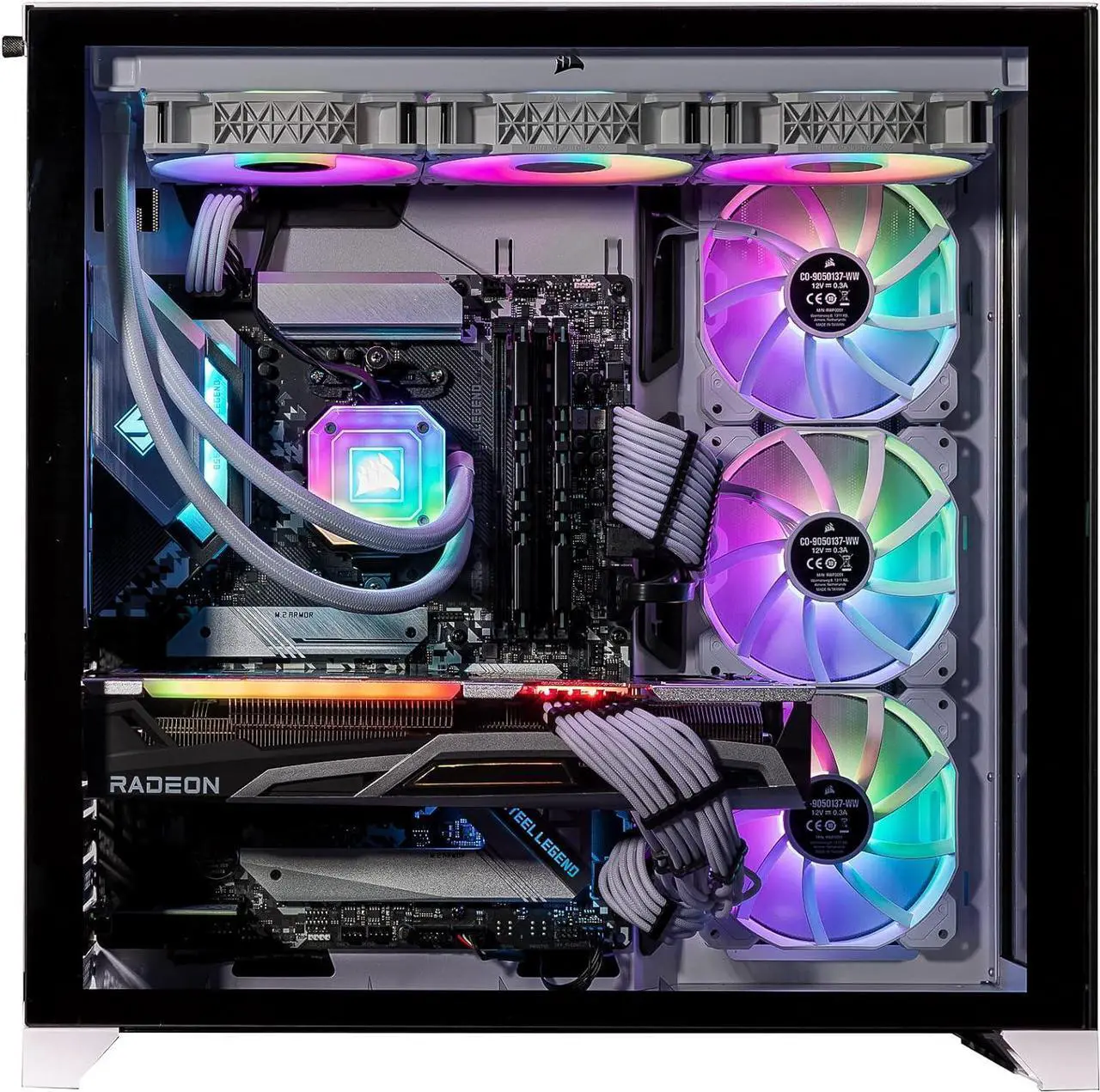 Alt view image 3 of 7 - Velztorm Lux CTO Gaming Desktop PC Liquid-Cooled (AMD Ryzen 9-5950X 16-Core, 128GB DDR4, 1TB PCIe SSD+2TB HDD (3.5), Radeon RX 6900 XT 16GB, AC WiFi, 360mm AIO, RGB Fans, 1000W PSU, Win 10 Pro)