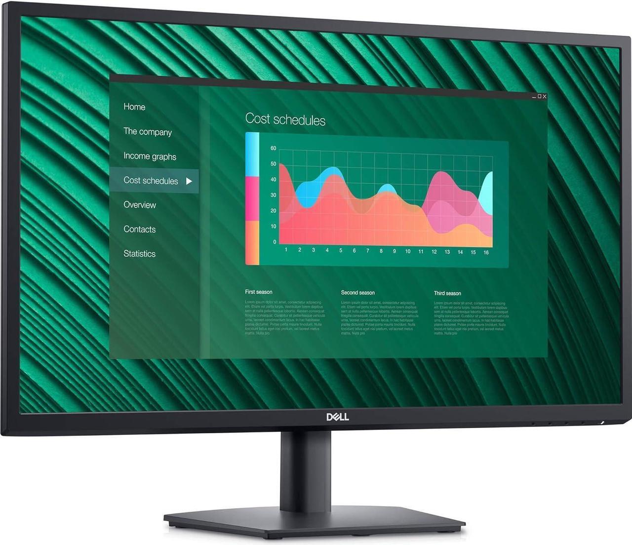 Alt view image 2 of 5 - Dell 27" FHD VA (1920x1080) VESA Mount (100x100mm) Monitor, 60Hz Refresh Rate, DisplayPort, VGA, Anti-Glare Display, LED Backlight, Ideal for Home & Business, Black (2024 Latest Model) (2 Pack)