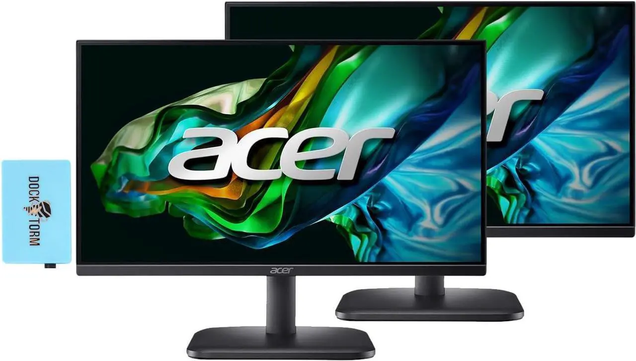 Main image of Acer 25" FHD IPS (1920x1080) AMD FreeSync Monitor Bundle with Docztorm Dock, 100Hz Refresh Rate, VESA Mount (100x100mm), 1x HDMI, 1x VGA, Ideal for Home & Business, Black (2024 Latest Model) (2 Pack)