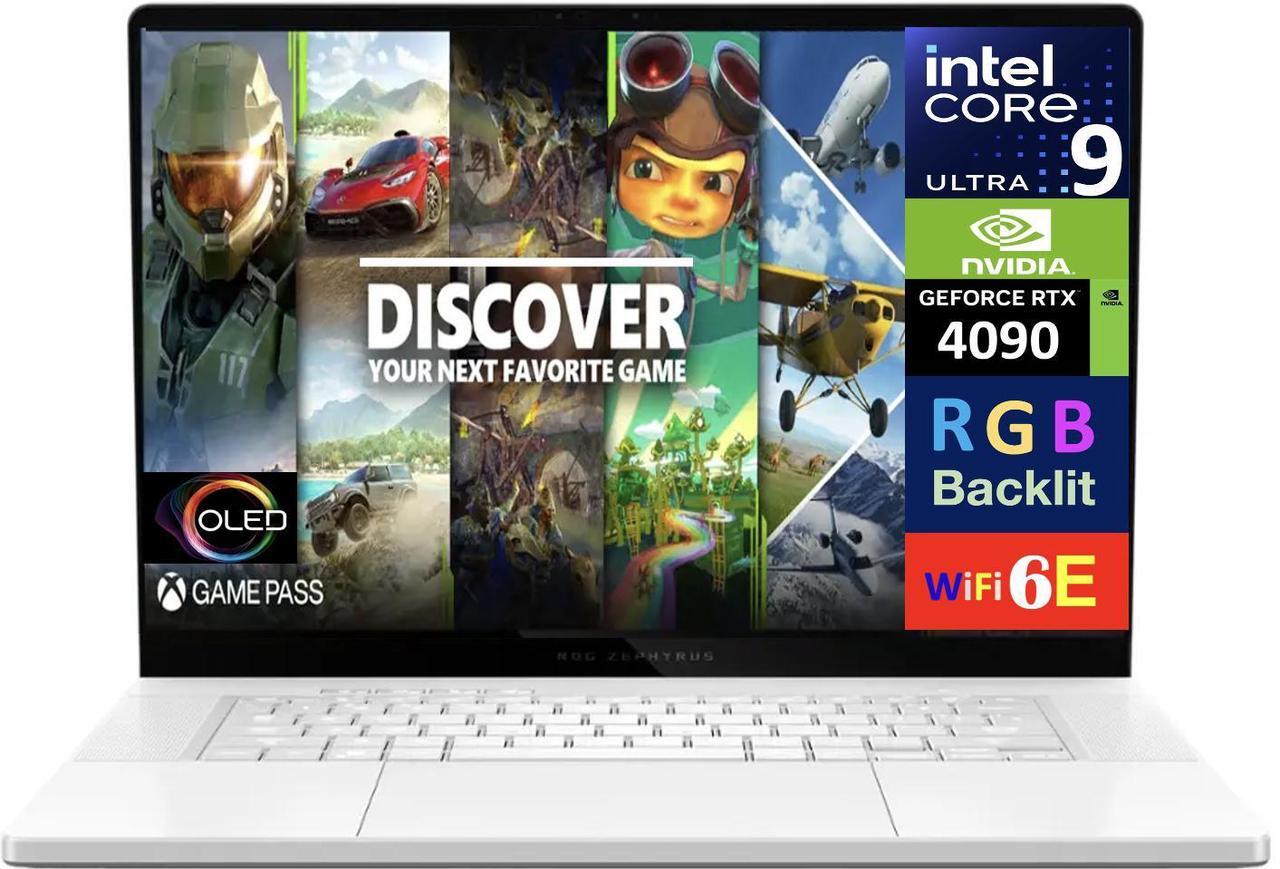 Main image of ASUS ROG Zephyrus G16 AI Gaming Laptop 16.0" 240Hz OLED WQXGA Display (Intel Ultra 9-185H, GeForce RTX 4090 16GB, 32GB LPDDR5X, 2x1TB SSD R1  (1TB), RGB KB, Thunderbolt 4, WiFi 6E, Webcam, Win 11 Pro)