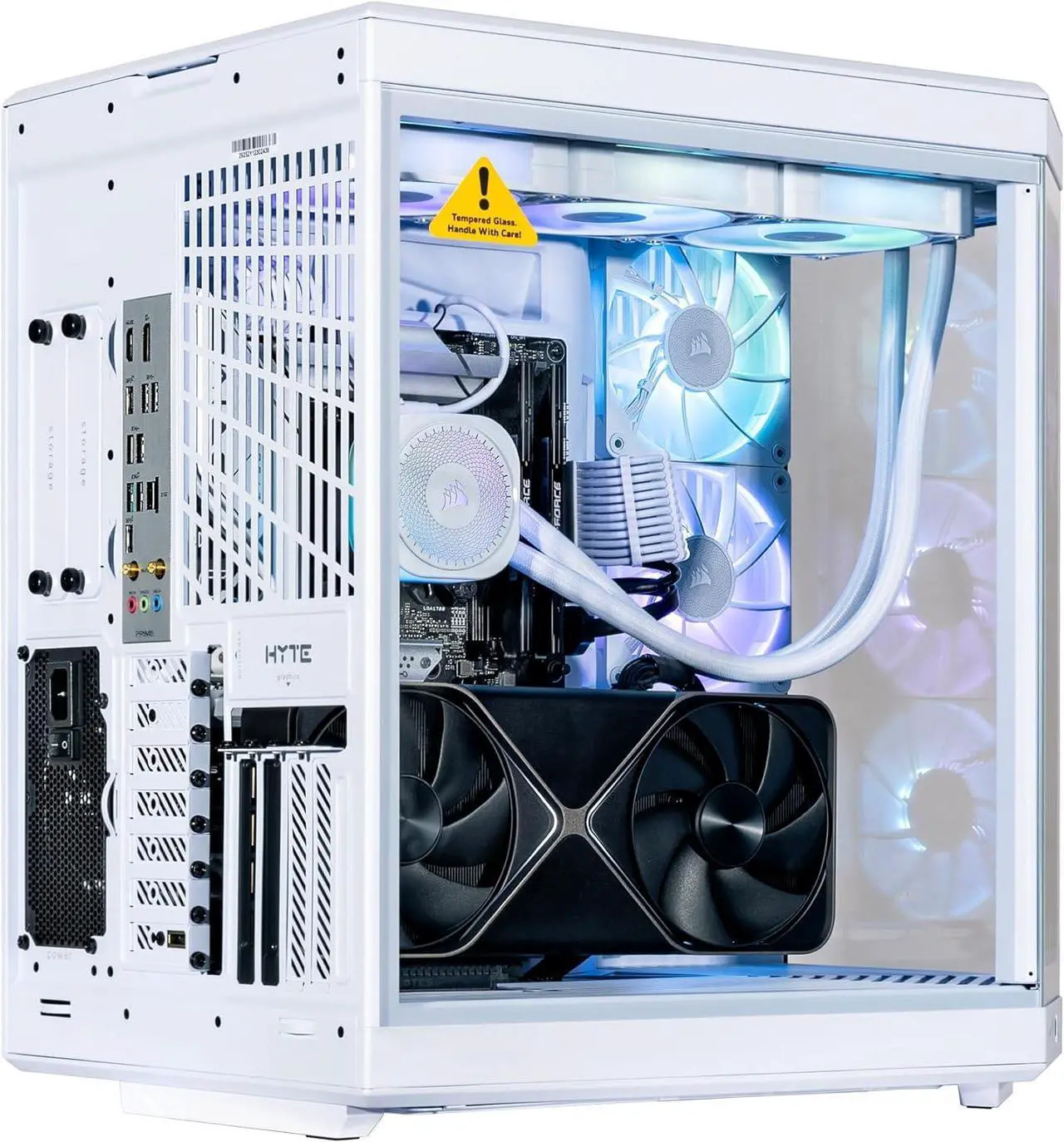 Alt view image 4 of 7 - Velztorm LCD Praetix Custom Built Y70 Touch Gaming Desktop PC (Intel i9-14900K, GeForce RTX 5090, 64GB DDR5, 2TB PCIe SSD + 6TB HDD, RGB Fans, 360mm AIO, 1000W PSU, WiFi 6, BT 5.2, RJ-45, Win 11 Home)