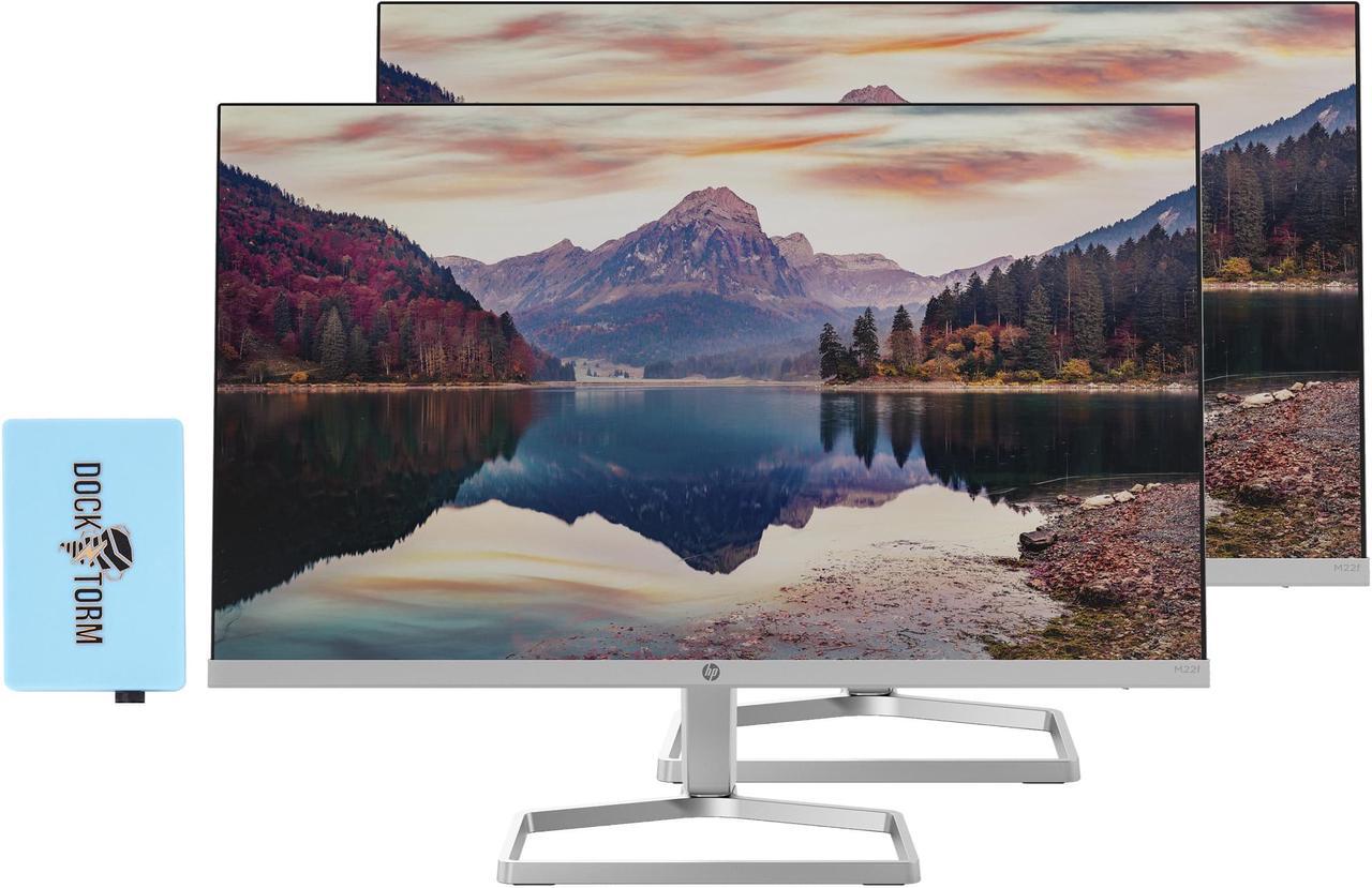 Alt view image 2 of 6 - HP 22 IPS 1080P FreeSync Monitor Bundle with Docztorm Dock, 22 inch IPS FHD (1920 x 1080) Display, HDMI, VGA, Adjustable Tilt, Ideal for Home & Business, Black & Silver (2024 Latest Model) - Pack of 2