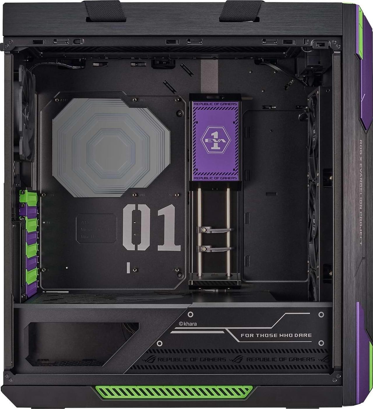 Alt view image 6 of 7 - ASUS ROG Strix Helios EVA Edition Mid Tower Gaming Case with Tempered Glass, Aluminum Frame, 420mm Radiator Support