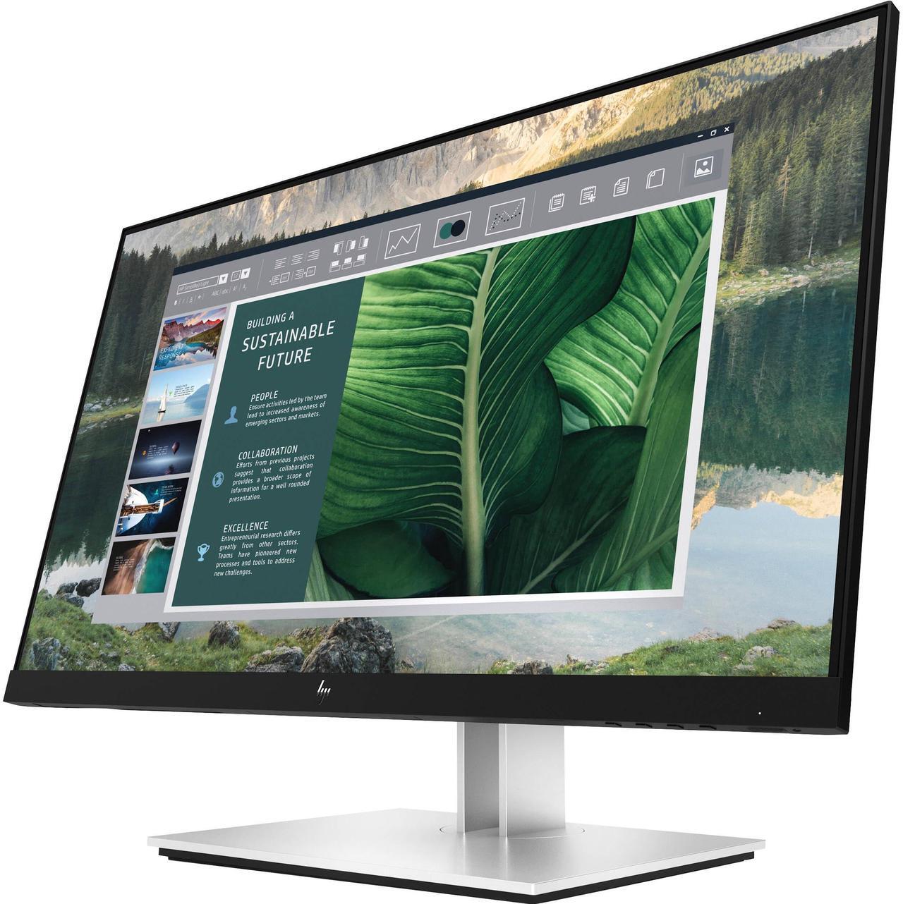 Alt view image 5 of 7 - HP 24" E24u G4 FHD USB-C Monitor w/5ms Response Time, Anti-Glare, Flicker free, VESA Mount (100mm), Display Port & Dockztorm USB, Black/Silver (189T0AA#ABA) & ErgoFlexy Dual Monitor Mount (2Pack)