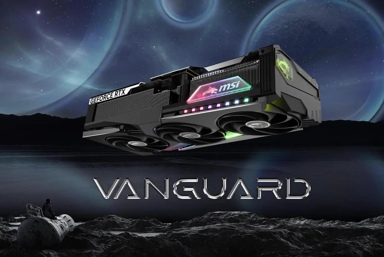 Alt view image 3 of 7 - MSI Gaming RTX 5090 32G Vanguard SOC Graphics Card (32GB GDDR7, 512-bit, Extreme Performance: 2527 MHz, DisplayPort x3 2.1a, HDMI 2.1b. Bundle with Targus Dock Station and Backpack Alienware