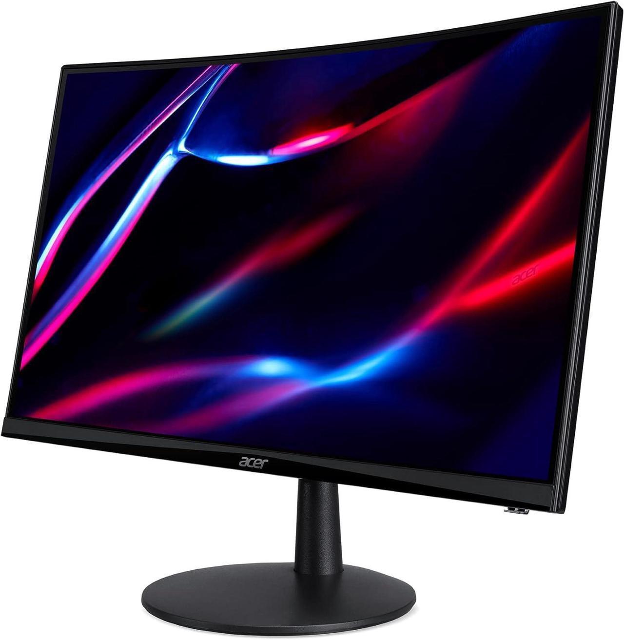 Alt view image 5 of 7 - acer Nitro 24" FreeSync FHD 1500R Curve Monitor ZeroFrame Design with 1ms Response Time, VESA Mount (100mm), VGA, HDMI & Dockztorm USB Port Expander, Black (2025) & Ergoflexy Single Mount Arm