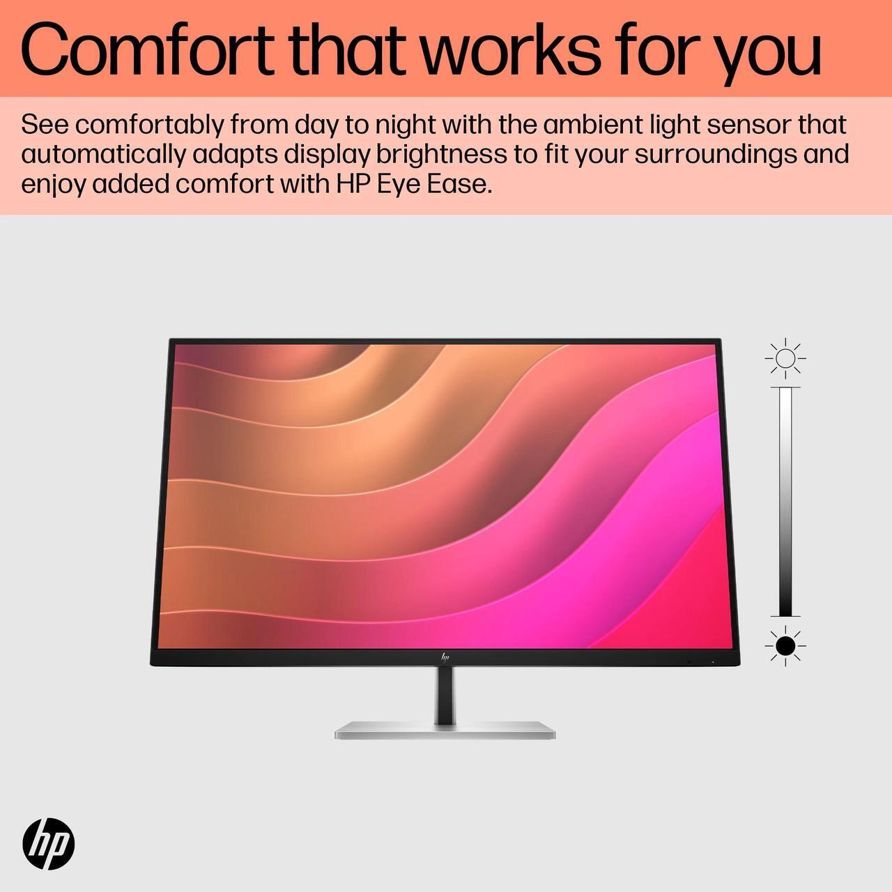 Alt view image 5 of 7 - HP E32k G5 4K USB-C Monitor with 5ms Response Time, Anti Glare, Flicker Free, VESA Mount (100mm), Displayport, HDMI & Dockztorm USB Port Expander, Black/Silver (6N4D6AA#ABA - 2025 Latest Model)