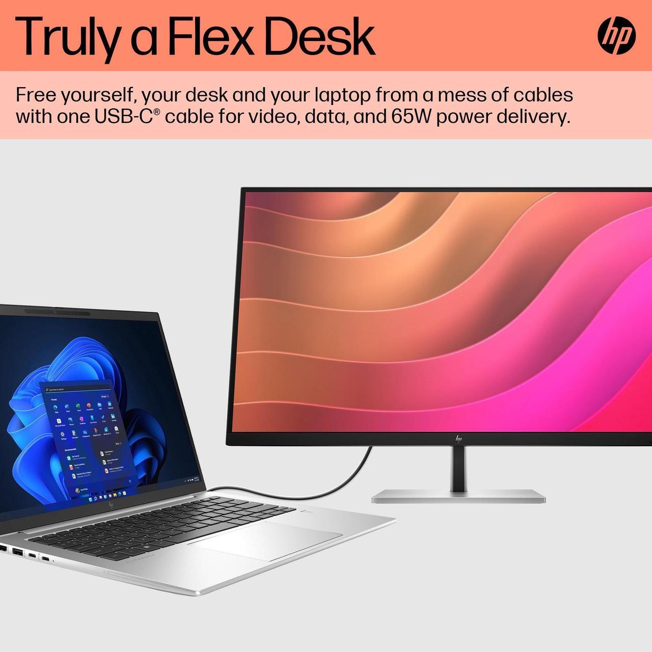 Alt view image 7 of 7 - HP E32k G5 4K USB-C Monitor with 5ms Response Time, Anti Glare, Flicker Free, VESA Mount (100mm), Displayport, HDMI & Dockztorm USB Port Expander, Black/Silver (6N4D6AA#ABA - 2025 Latest Model)