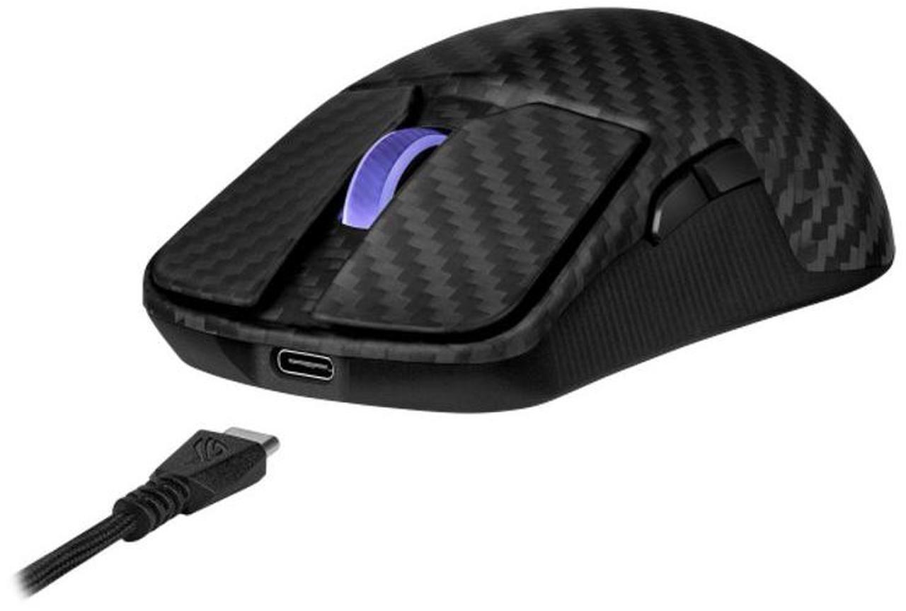 Alt view image 6 of 7 - ASUS ROG Harpe Ace Extreme Wireless Gaming Mouse, Carbon Fiber Build, ROG 100M Optical Micro Switch, Lighting Scroll Wheel, USB Report Rate: 8000 Hz with ROG Polling Rate Booster.