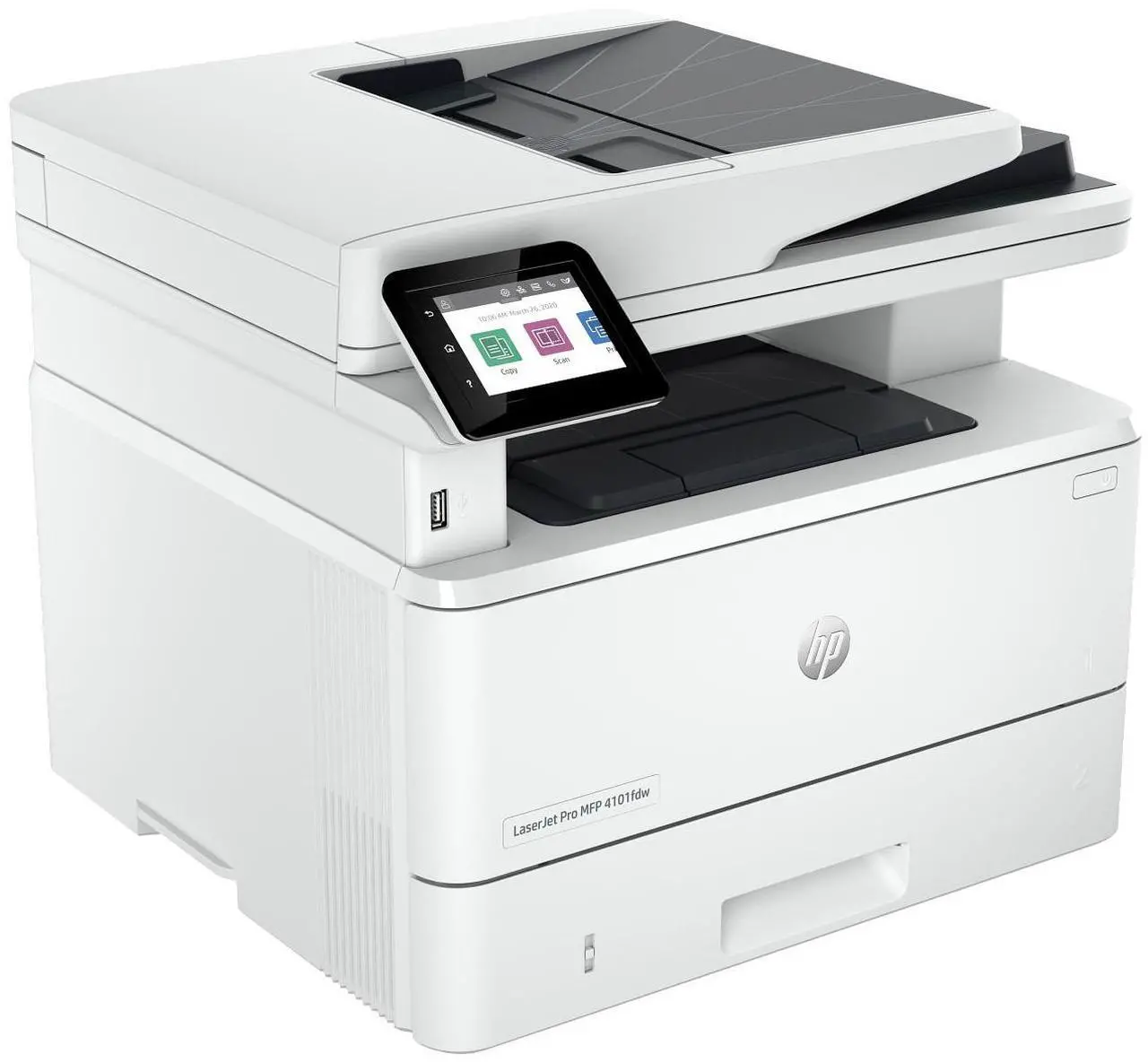 Alt view image 2 of 7 - HP LaserJet Pro MFP 4101fdw Wireless Black & White All-in-One Laser Printer, Scanner, Copier, Fax, Best-for-Office (2Z619F)