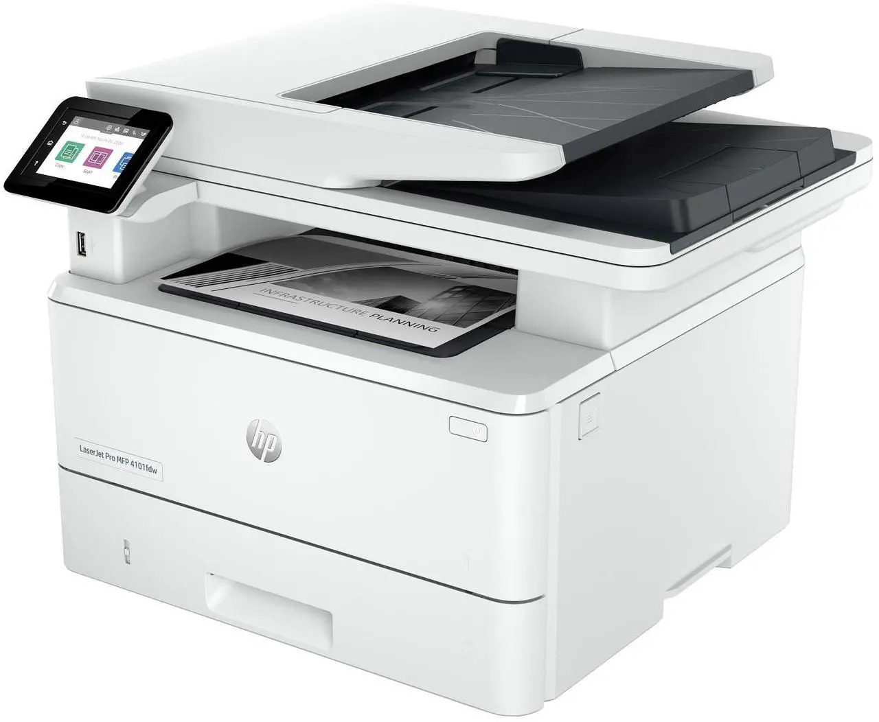 Alt view image 3 of 7 - HP LaserJet Pro MFP 4101fdw Wireless Black & White All-in-One Laser Printer, Scanner, Copier, Fax, Best-for-Office (2Z619F)