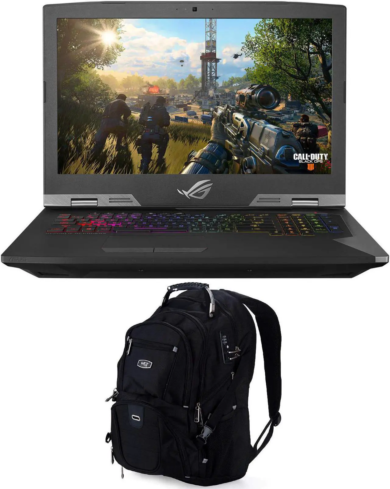 Main image of ASUS ROG G703GX-XS98K Premium Gaming Laptop (Intel i9-8950HK, 128GB RAM, 4TB Sata SSD, 17.3" FHD (1920x1080), GeForce RTX 2080, Win10 Pro)VR Ready with MichaelElectronics2 Premium Backpack