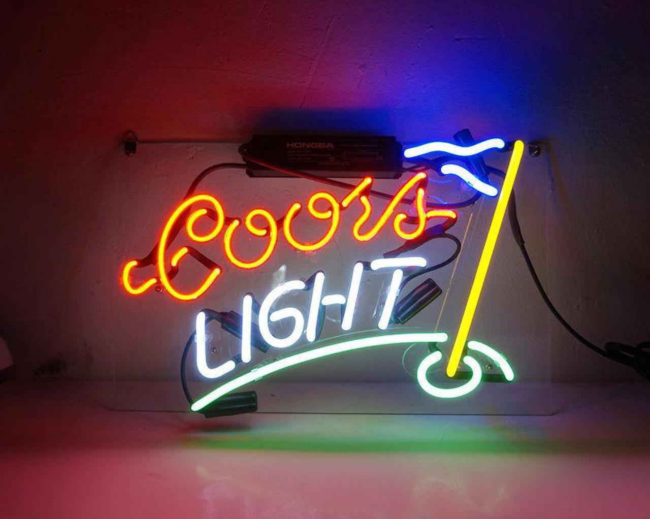 Main image of Fashion Handcraft New Coors Light Golf Real Glass Display Neon Light Sign 14x9!!!Best Offer!