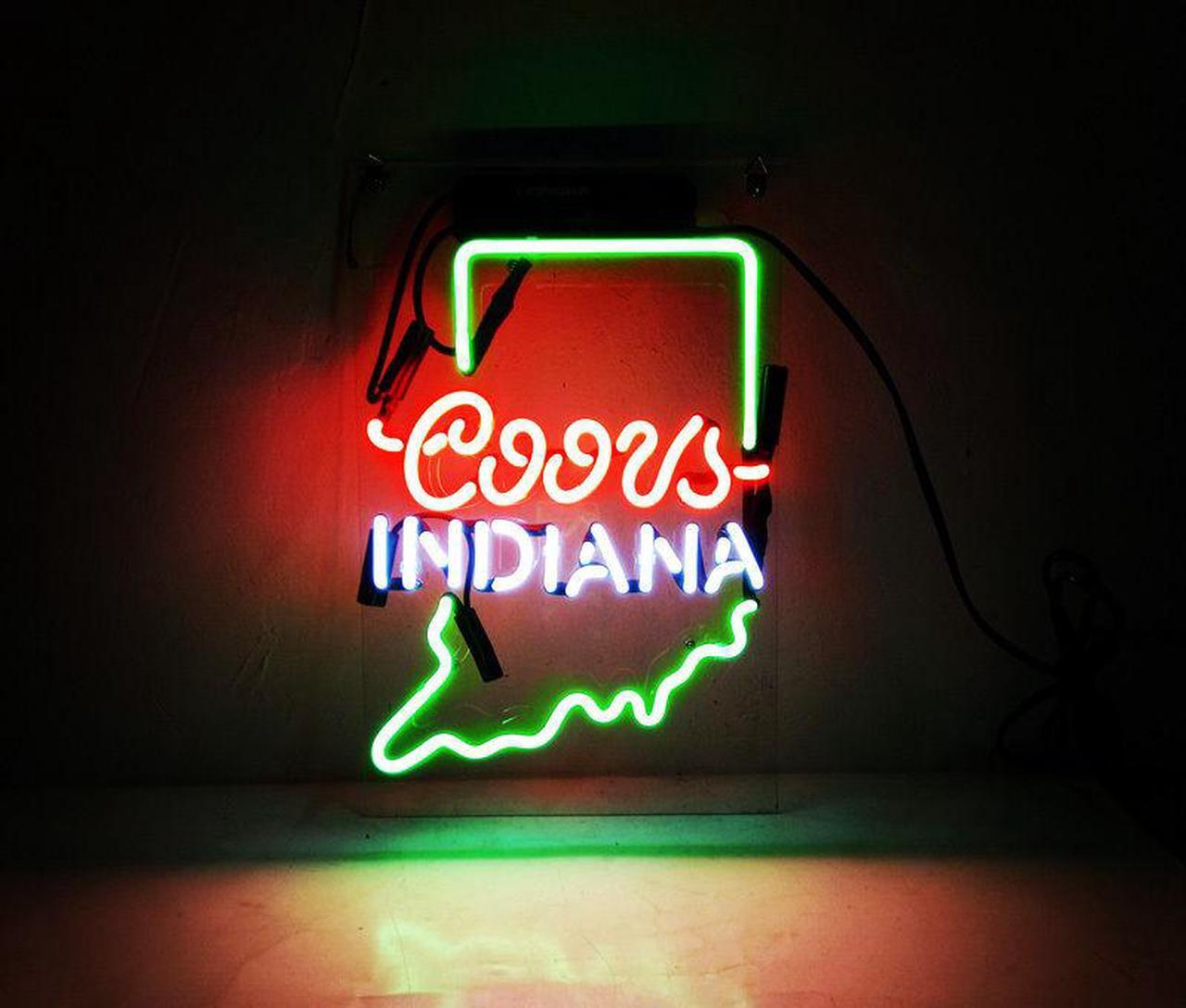 Main image of Fashion Handcraft New Coors Light INDIANA,Real Glass Display Neon Light Sign 14x9!!!Best Offer!