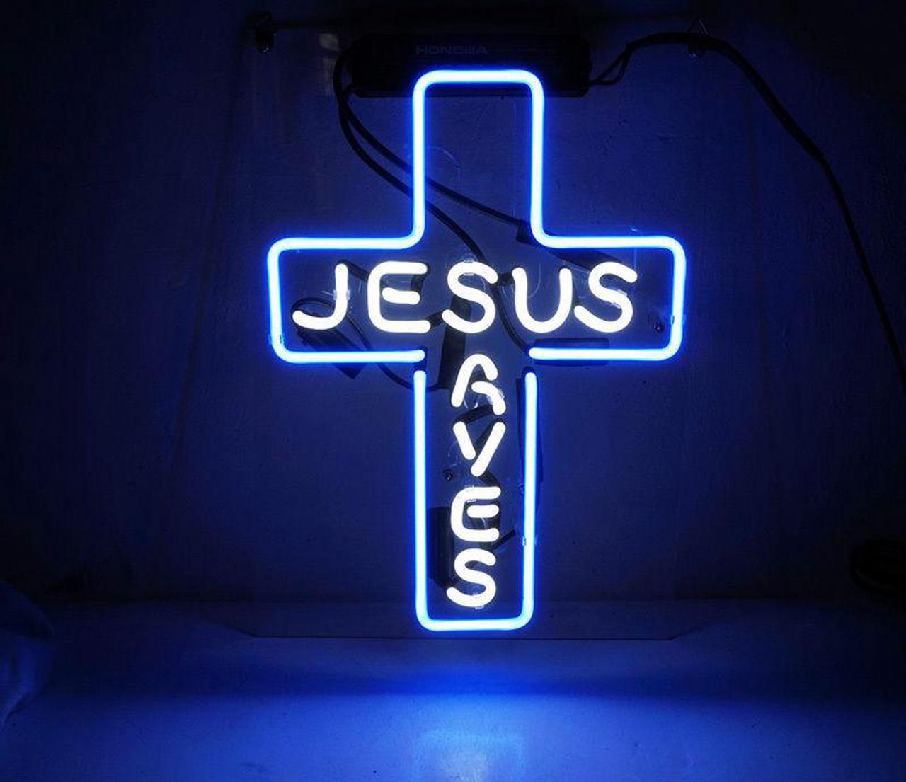 Main image of Fashion Handcraft Jesus Saves Real Glass Tubes For Display Neon Light Sign 14x9!!!Best Offer!