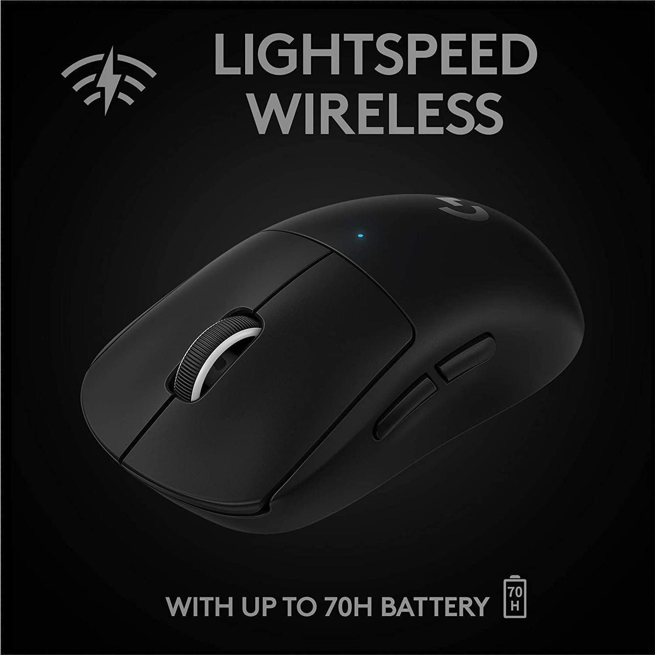 Alt view image 7 of 10 - Logitech G PRO X Superlight Lightspeed Wireless Optical Gaming Mouse with 5 Programmable Buttons, Hero 25K Sensor PC/Mac Compatible (910-005878) - Black