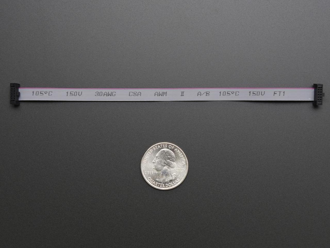 Alt view image 2 of 2 - Adafruit 10-pin 2x5 Socket-Socket 1.27mm IDC (SWD) Cable - 150mm long