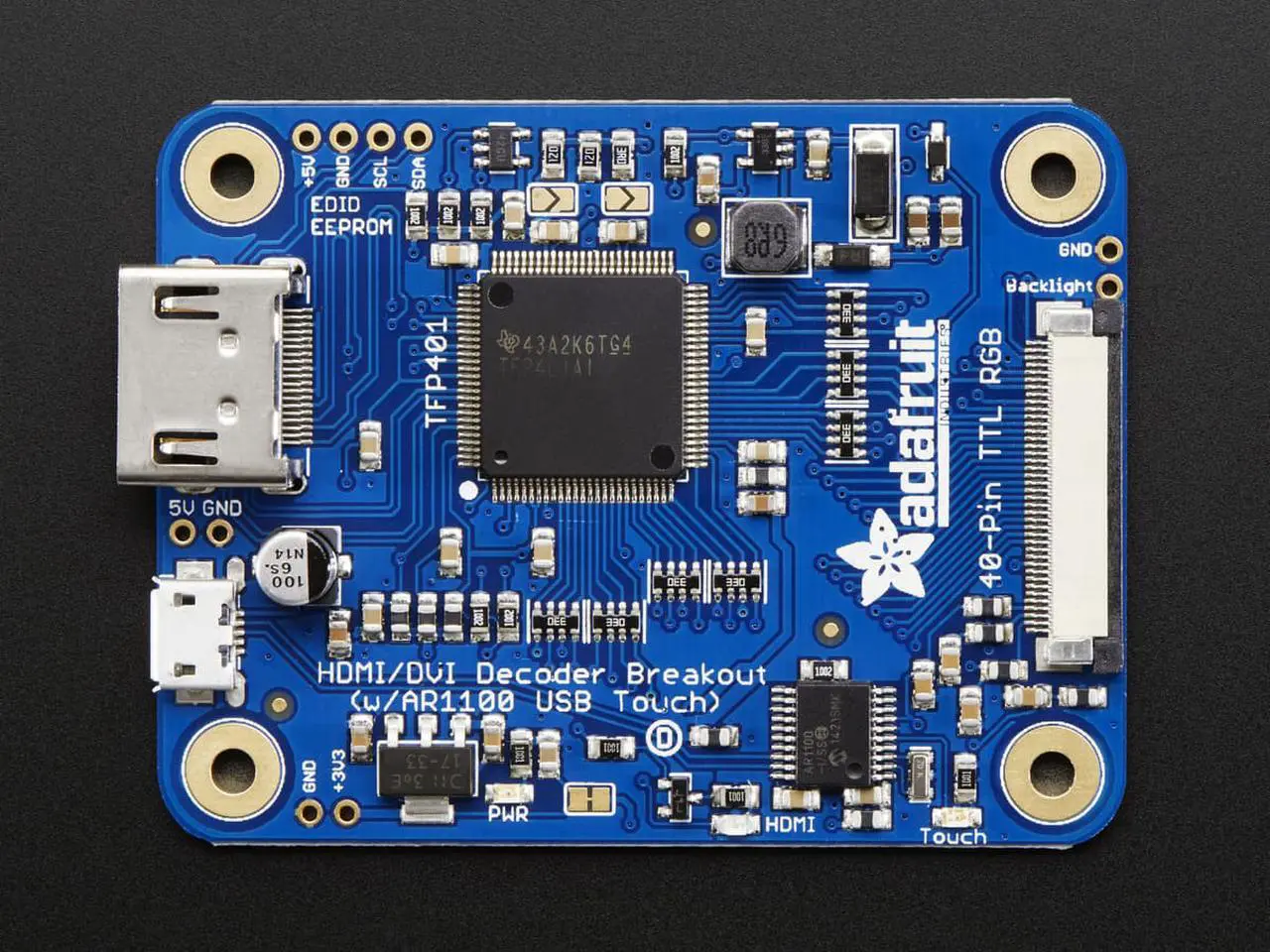 Alt view image 2 of 5 - Adafruit TFP401 HDMI/DVI Decoder to 40-Pin TTL Breakout - With Touch