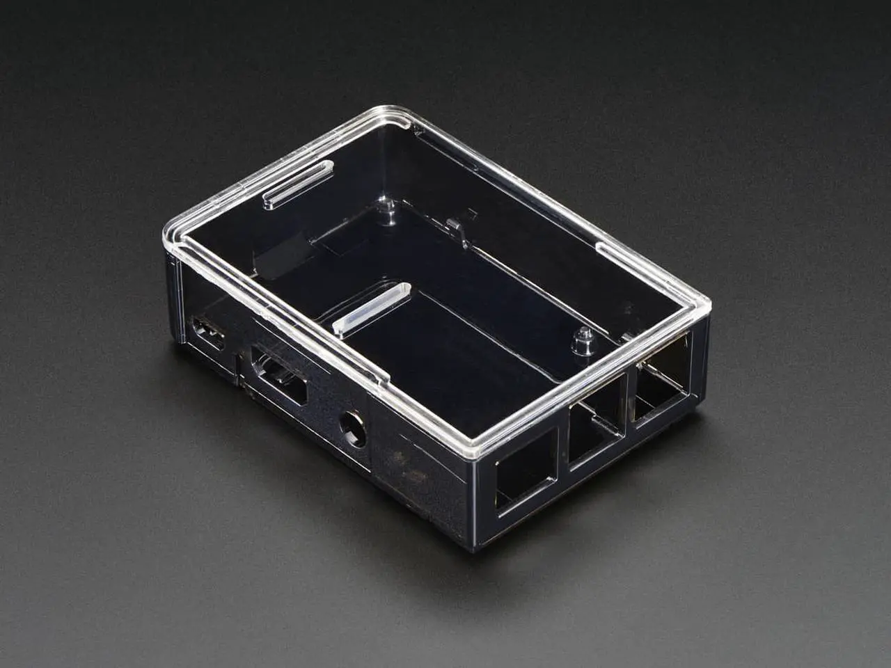 Alt view image 3 of 6 - Adafruit Raspberry Pi B+ / Pi 2 / Pi 3 Case - Smoke Base