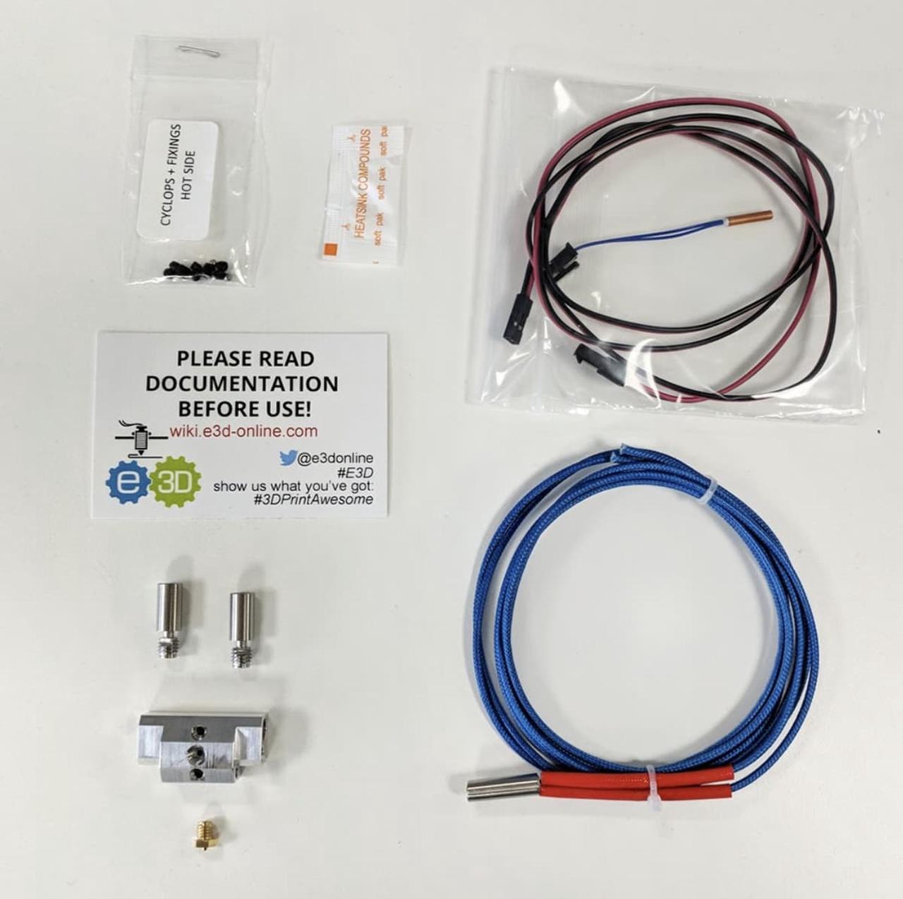 Alt view image 3 of 4 - Genuine E3D Cyclops+ Switching HotEnd - 24V, Water-Cooled