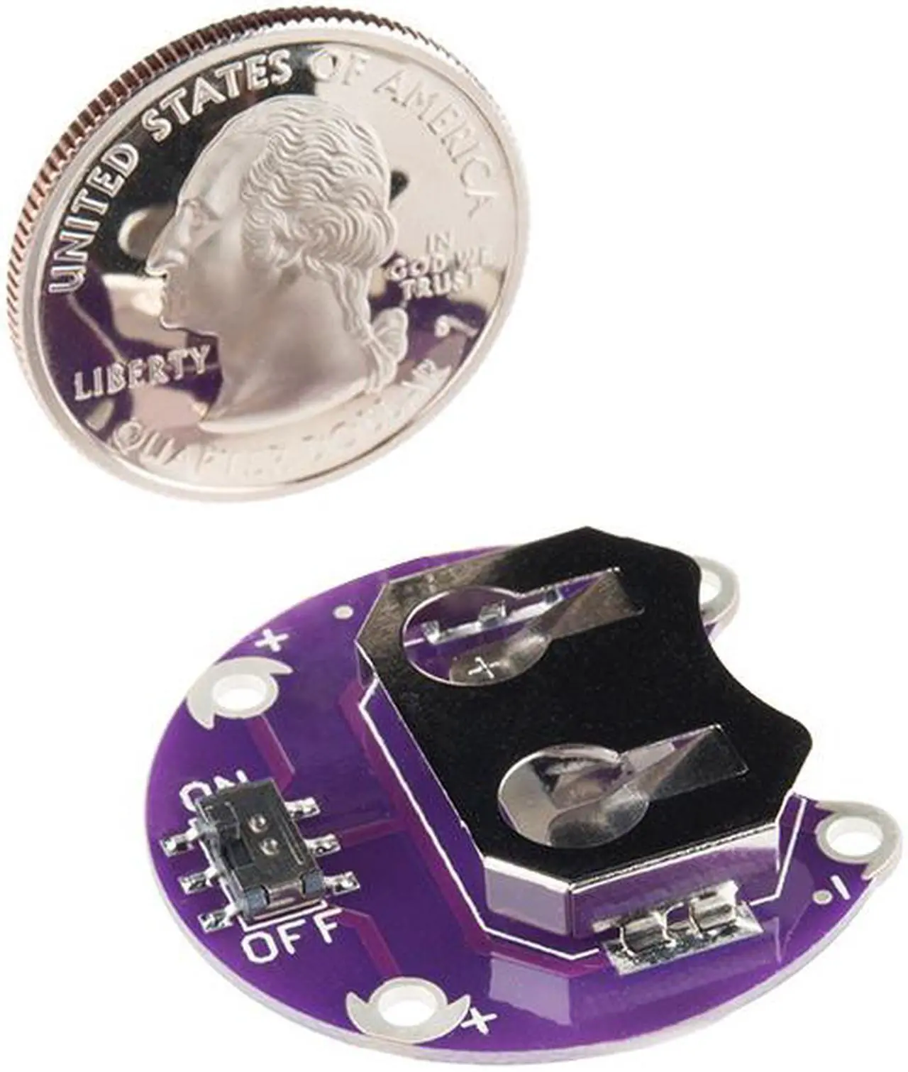 Alt view image 2 of 4 - SparkFun Lilypad Coin Cell Battery Holder - Switched - 20mm