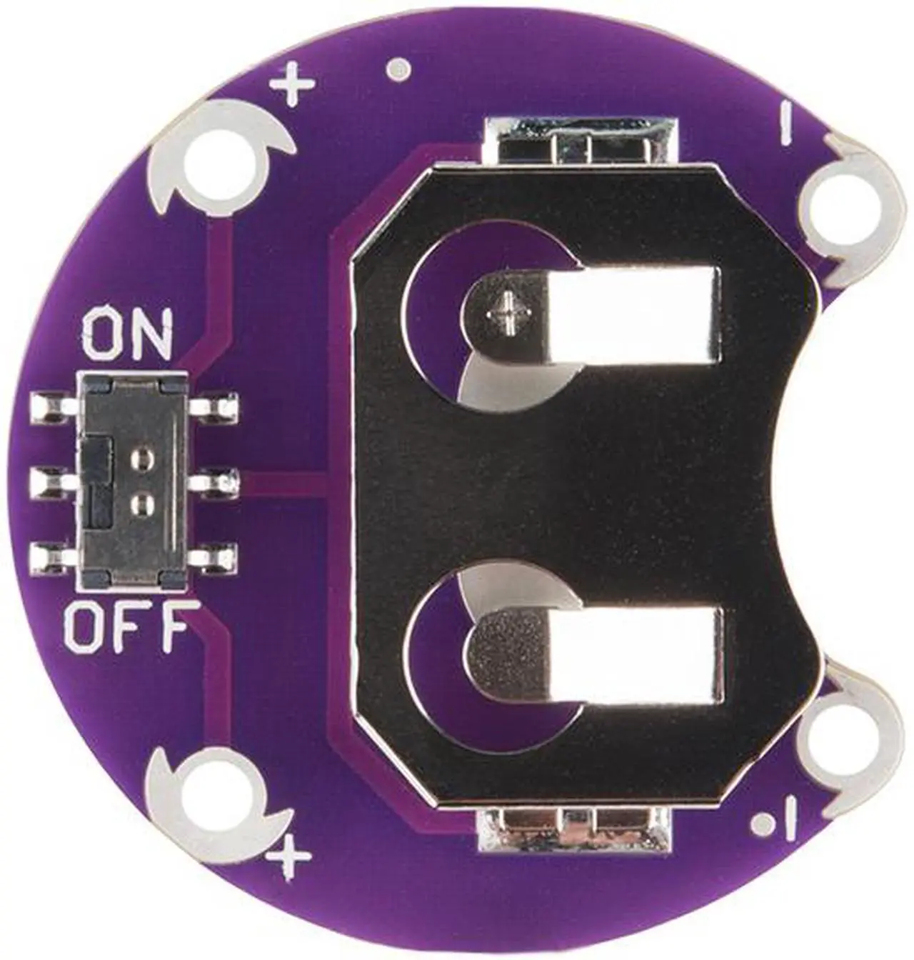 Alt view image 3 of 4 - SparkFun Lilypad Coin Cell Battery Holder - Switched - 20mm