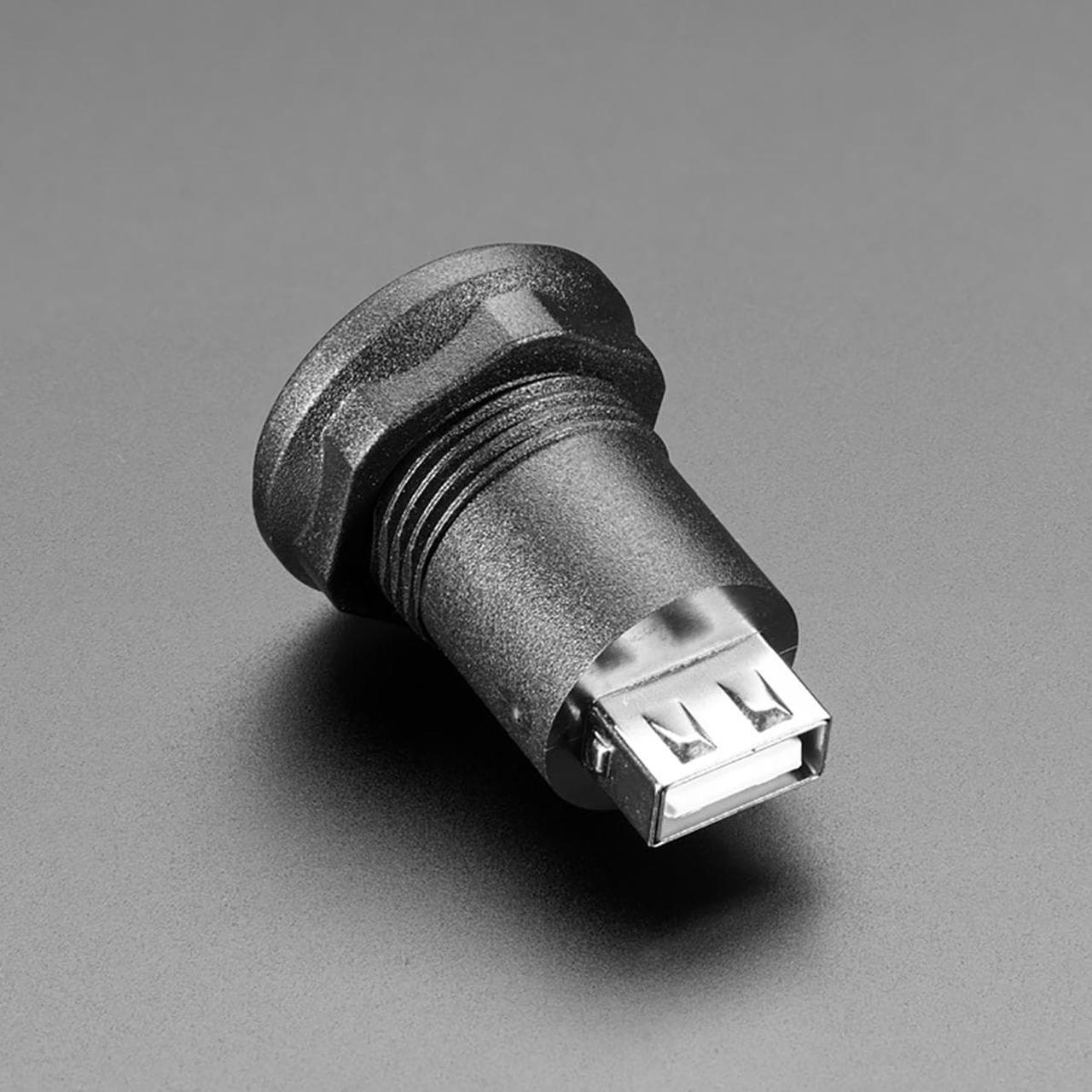 Alt view image 4 of 5 - Adafruit USB B Jack to USB A Jack Round Panel Mount Adapter