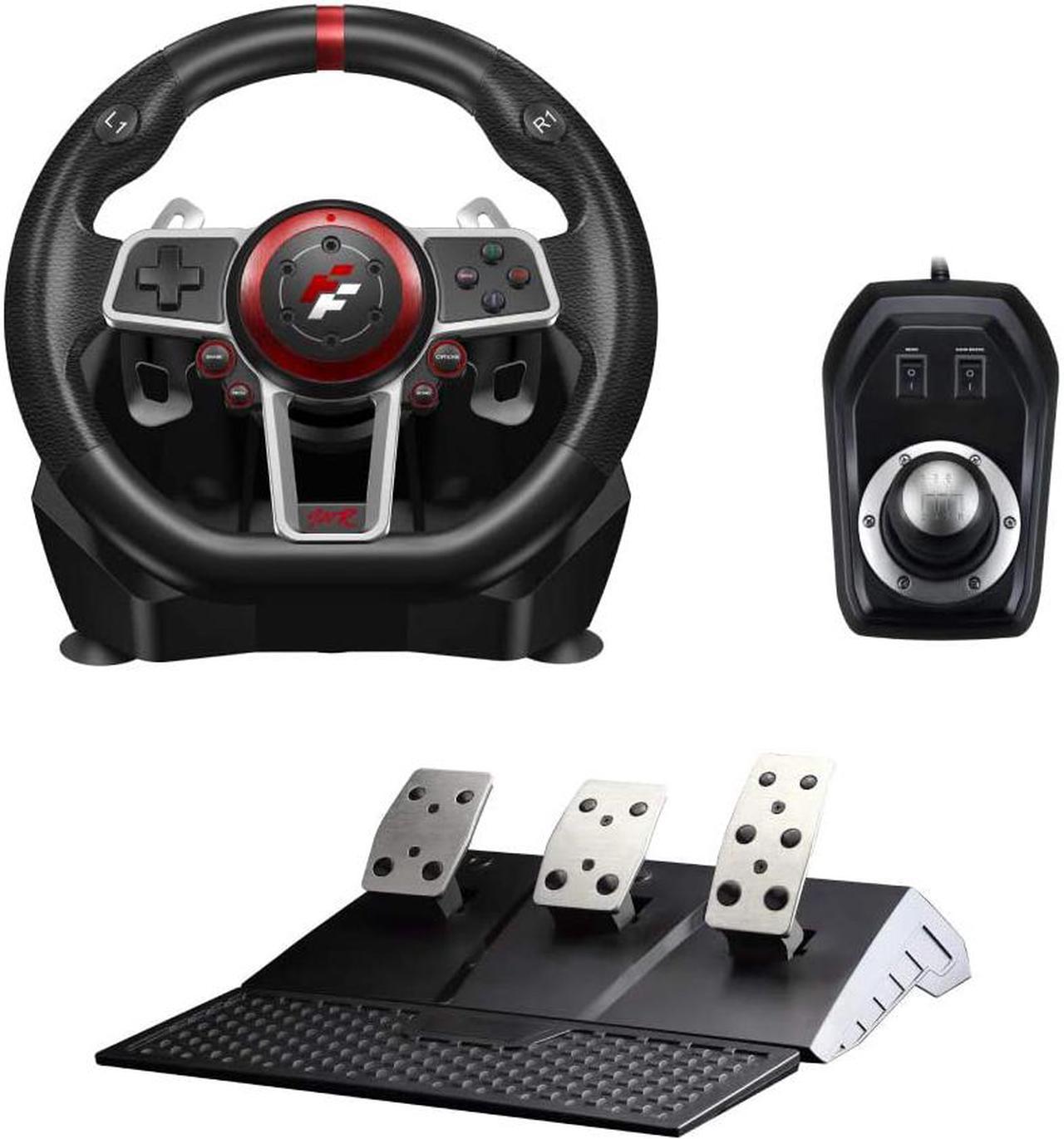 Flashfire Suzuka 900R Racing Wheel Set with Clutch Pedals and H-Shifter for Xbox, Xbox 360, PS3, PS4, Wii, PC