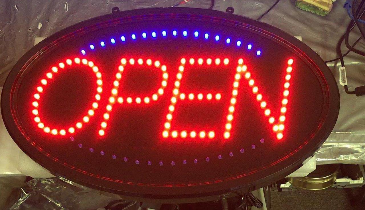Alt view image 4 of 6 - OneDealOutlet Ultra Bright LED Open Sign 2 Pattern Motion 13"x22" Oval, LED light, Indoor