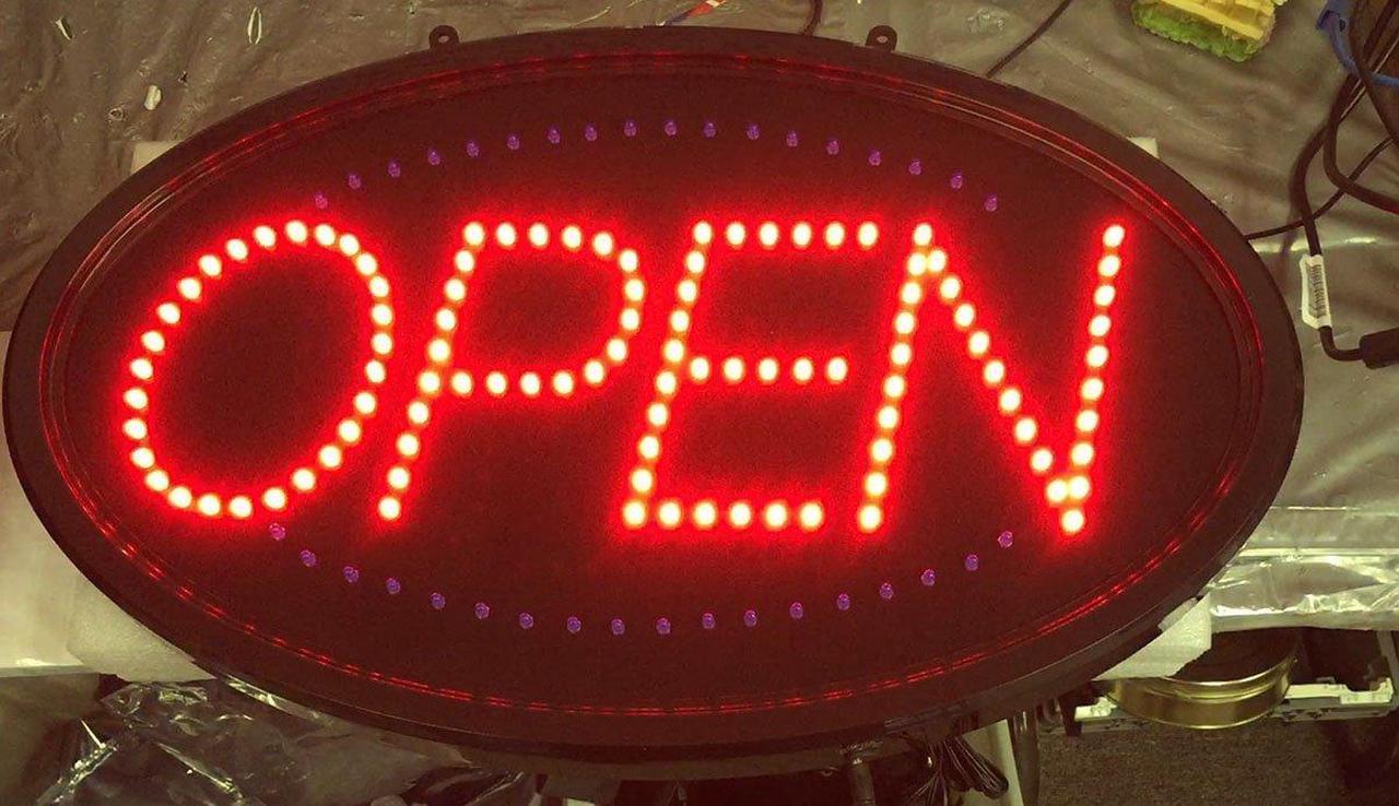 Alt view image 5 of 6 - OneDealOutlet Ultra Bright LED Open Sign 2 Pattern Motion 13"x22" Oval, LED light, Indoor