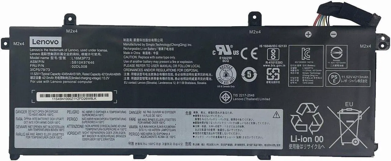 Main image of 51WH L18M3P73 battery for Lenovo ThinkPad T490 T495 P43S T14