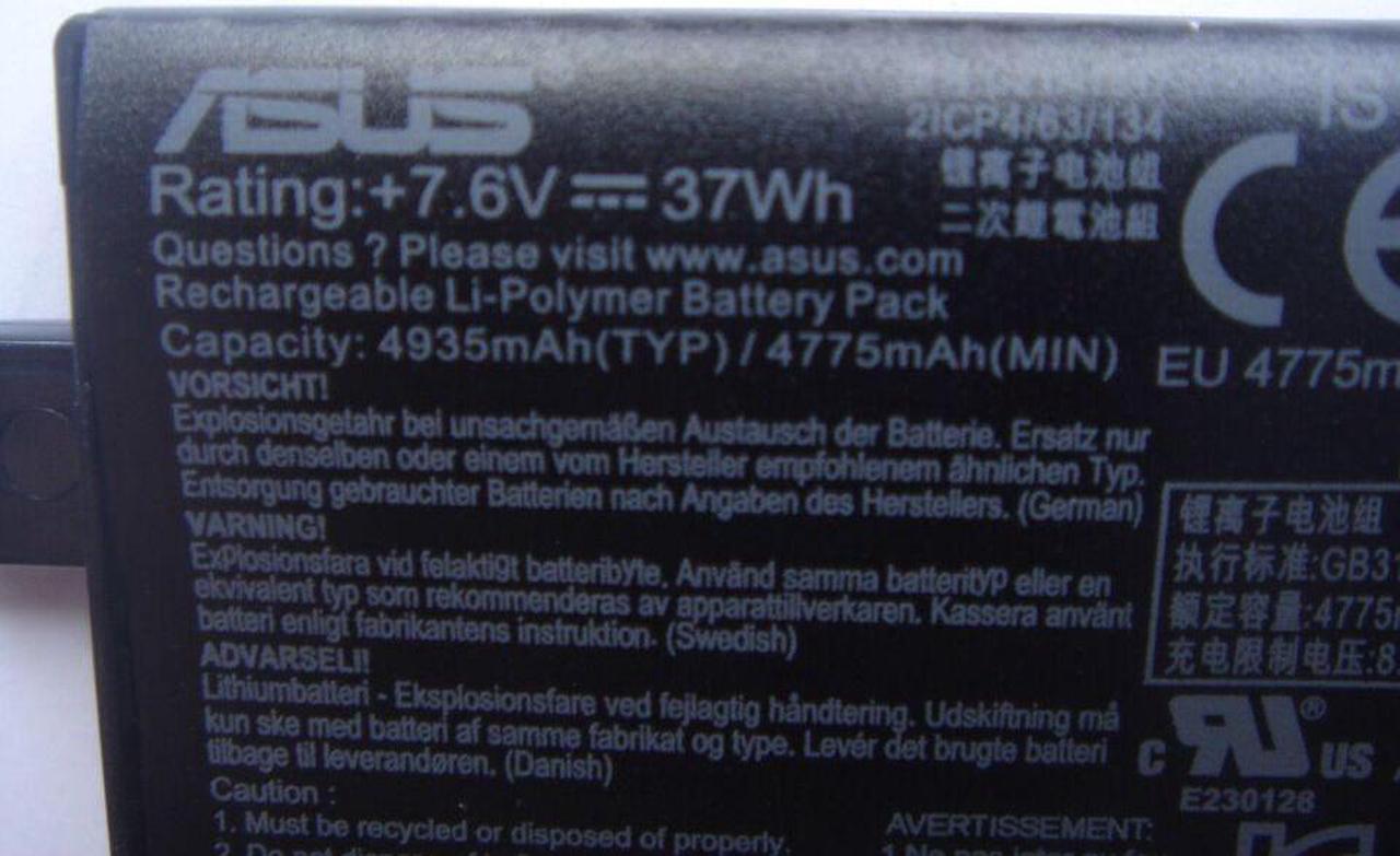 Main image of 38WH C21N1347-2 battery for Asus 2ICP4/63/134 Original Neu Akku Batterie