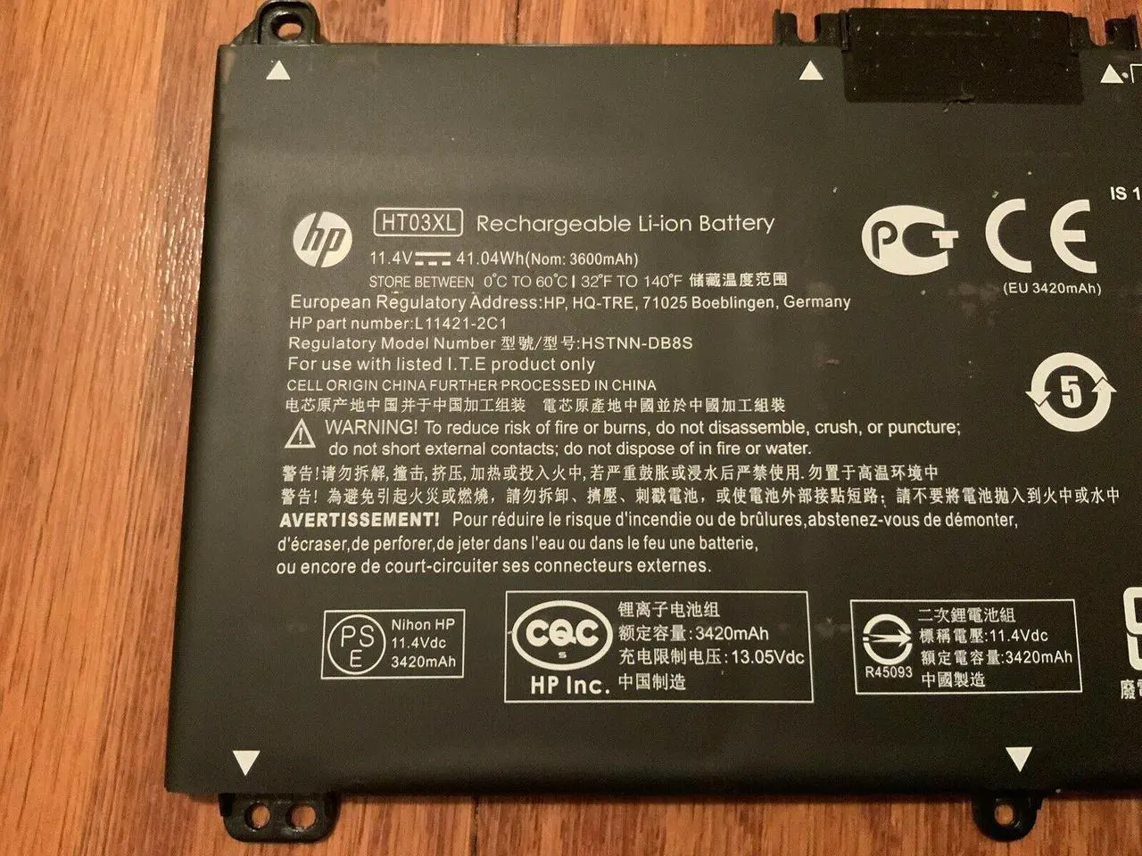 Alt view image 5 of 6 - L11119-855 HT03XL HP BATTERY 11.4V 41.04WH 15-DA 15-DA0012DX