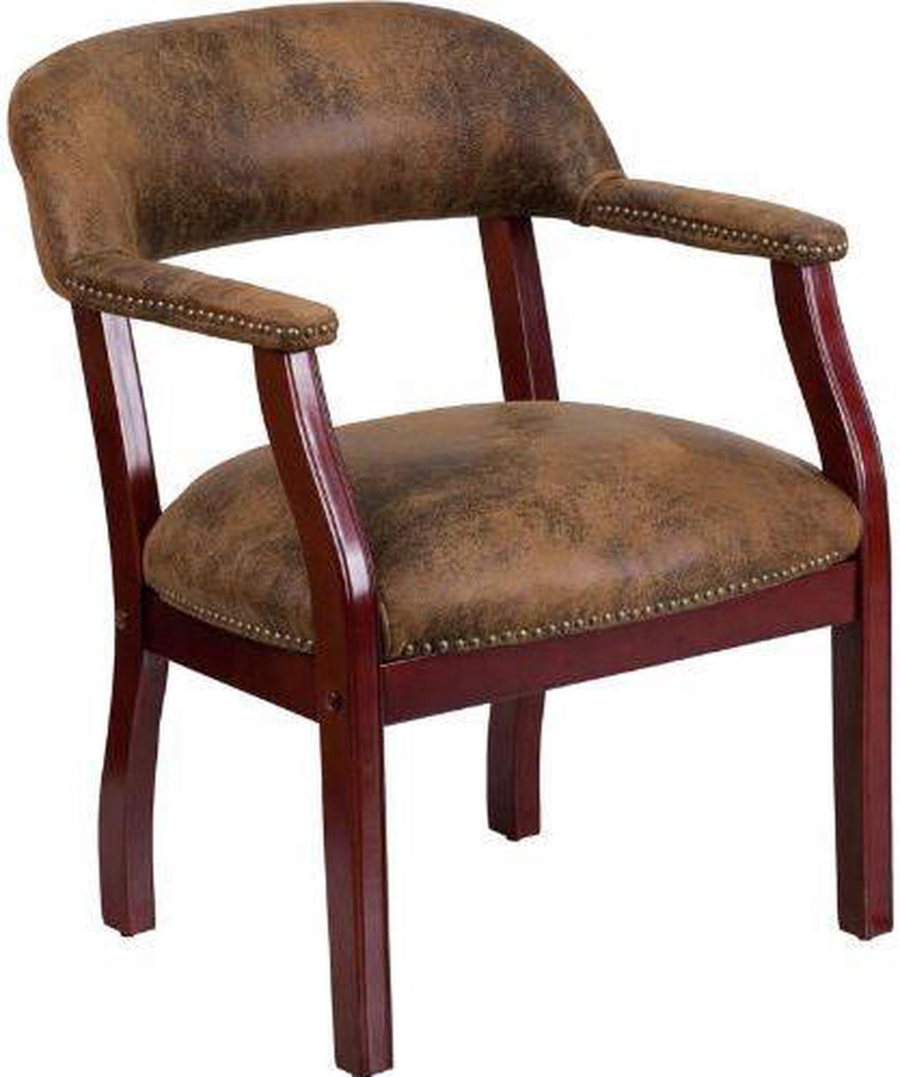 Alt view image 9 of 20 - Flash Furniture B-Z105-BRN-GG Bomber Jacket Brown Luxurious Conference Chair