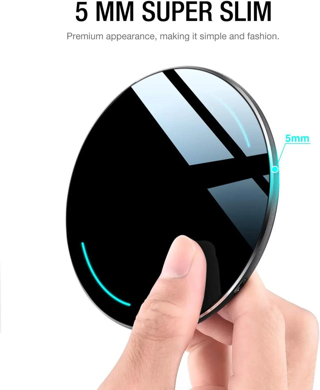 Alt view image 5 of 7 - TOZO W1 Wireless Charger Ultra Thin Aviation Aluminum CNC Unibody Fast Charging Pad (NO AC Adapter)