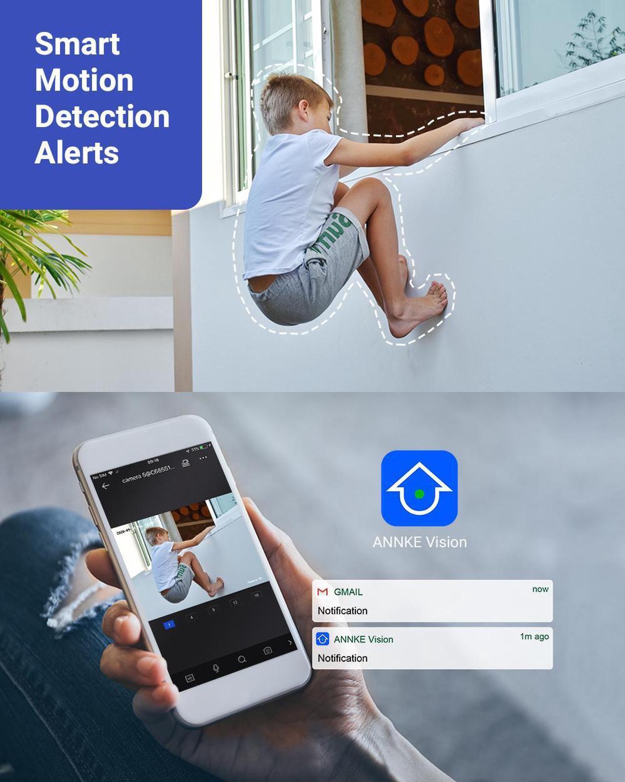Alt view image 6 of 7 - ANNKE 8MP PoE Security Camera System with NO HDD, 12MP H.265+ NVR and 4X 8MP Ultra HD IP Dome Cameras, 100ft Night Vision, IP67 Waterproof, Remote Access, Remote Monitoring and Built-in Microphone