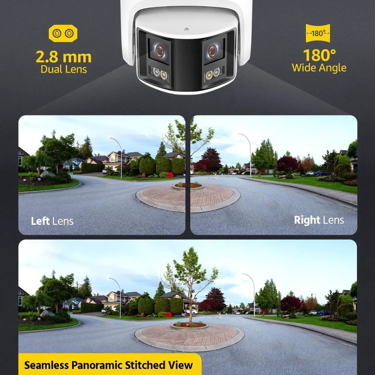 Alt view image 3 of 7 - ANNKE PoE Security Camera Outdoor with Dual Lens 180° Filed of View, 6MP IP Surveillance Camera Support Color Night Vision, Person/Vehicle Detection, Two-Way Talk, Built-in SD Card Slot