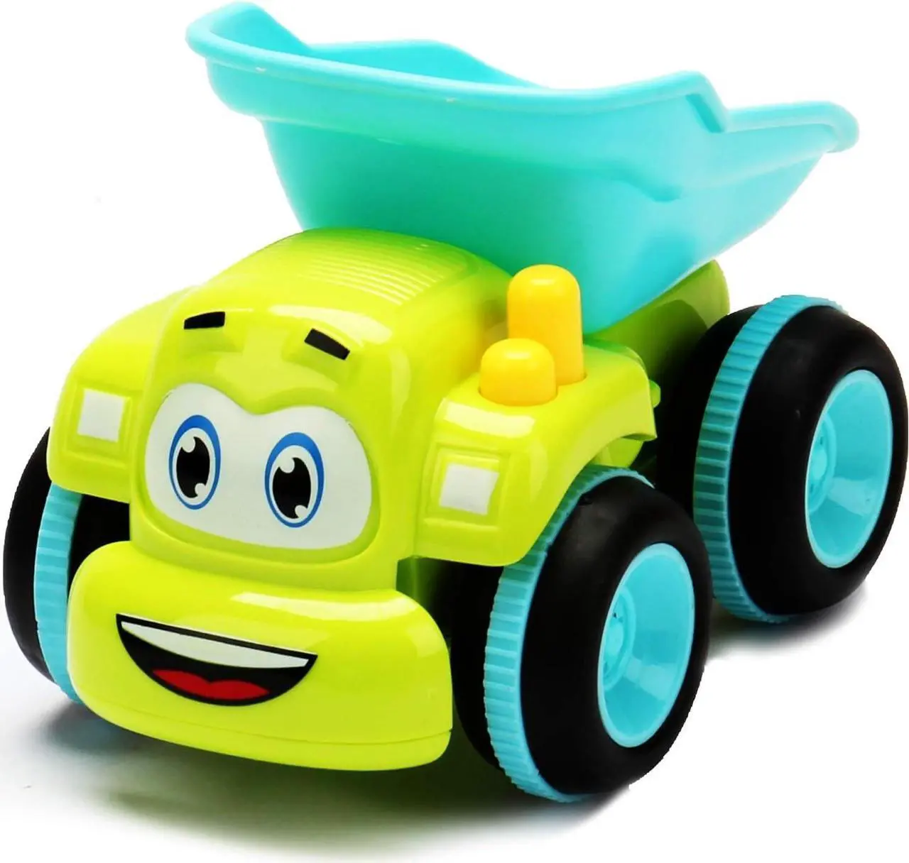 Alt view image 4 of 7 - Toys for a 2 Year Old Boy - 4 Friction Powered Trucks for 3+ Year Old Boys, Push & Go Cars Cartoon Construction Vehicle Set - Best Toddler Boys Toys & Toy Trucks, Play Pull Back Car, Idea